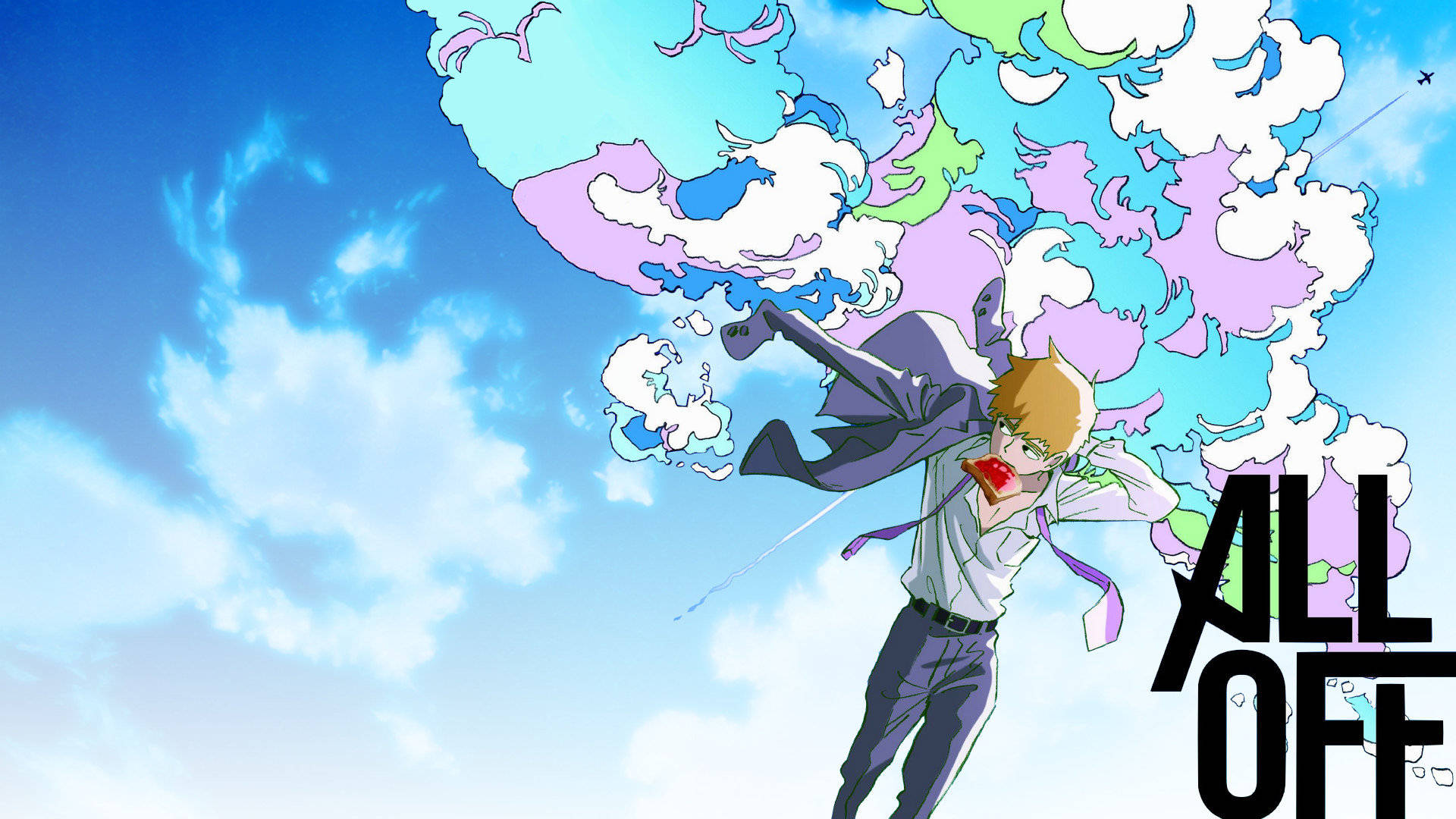 A Man In A Suit Flying Through The Air Background