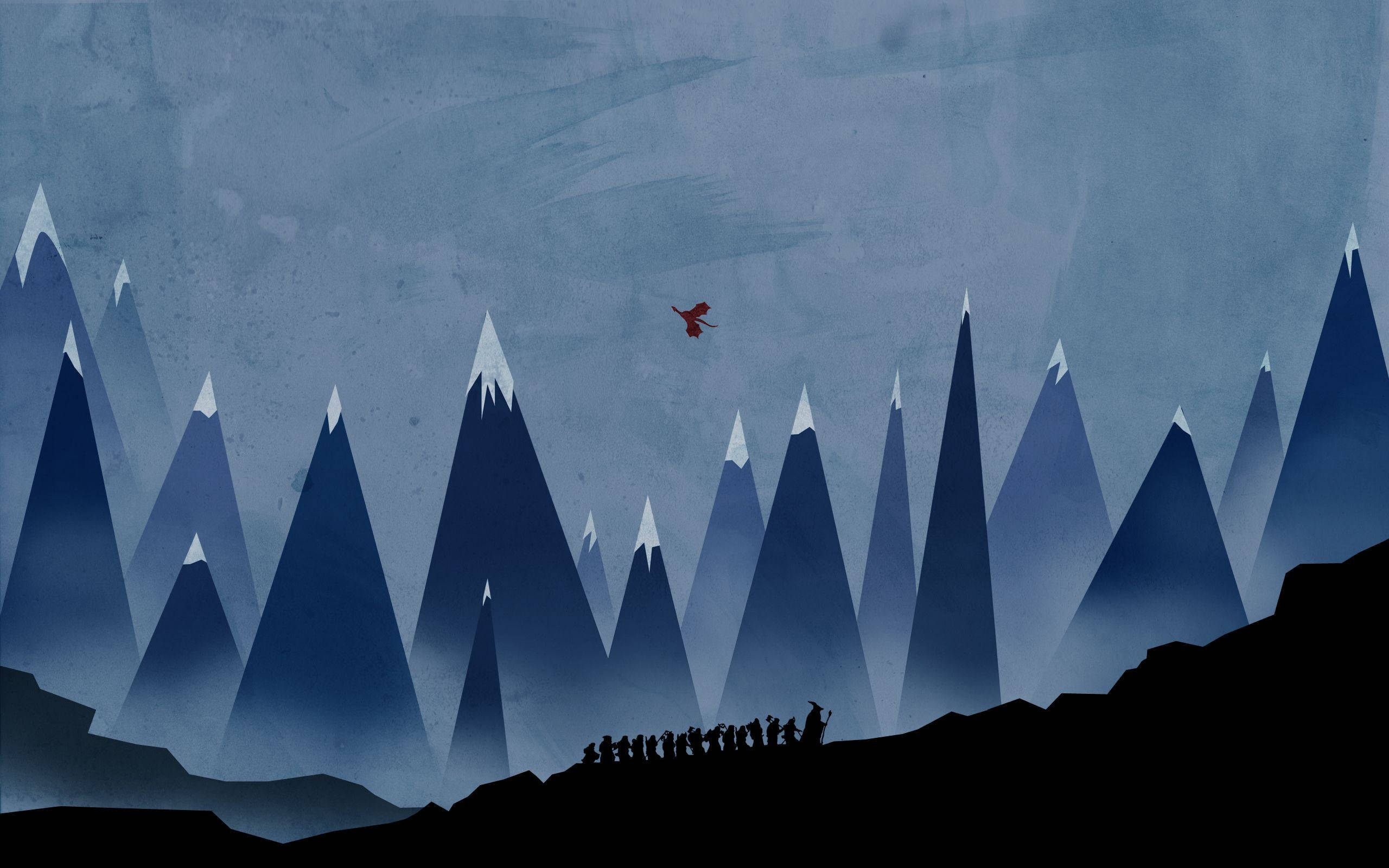 A Mountain Range With A Man Flying A Kite Background