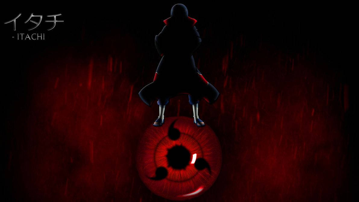 A Person Standing On A Red Circle With A Red Light Background