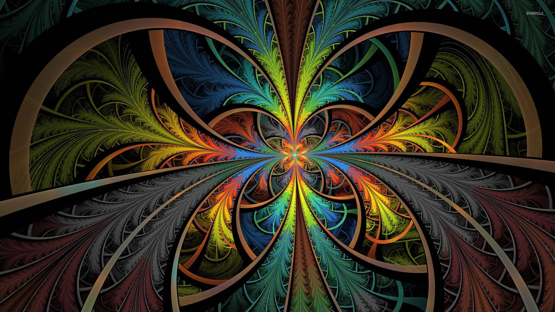 Abstract Feather Psychedelic Art Background