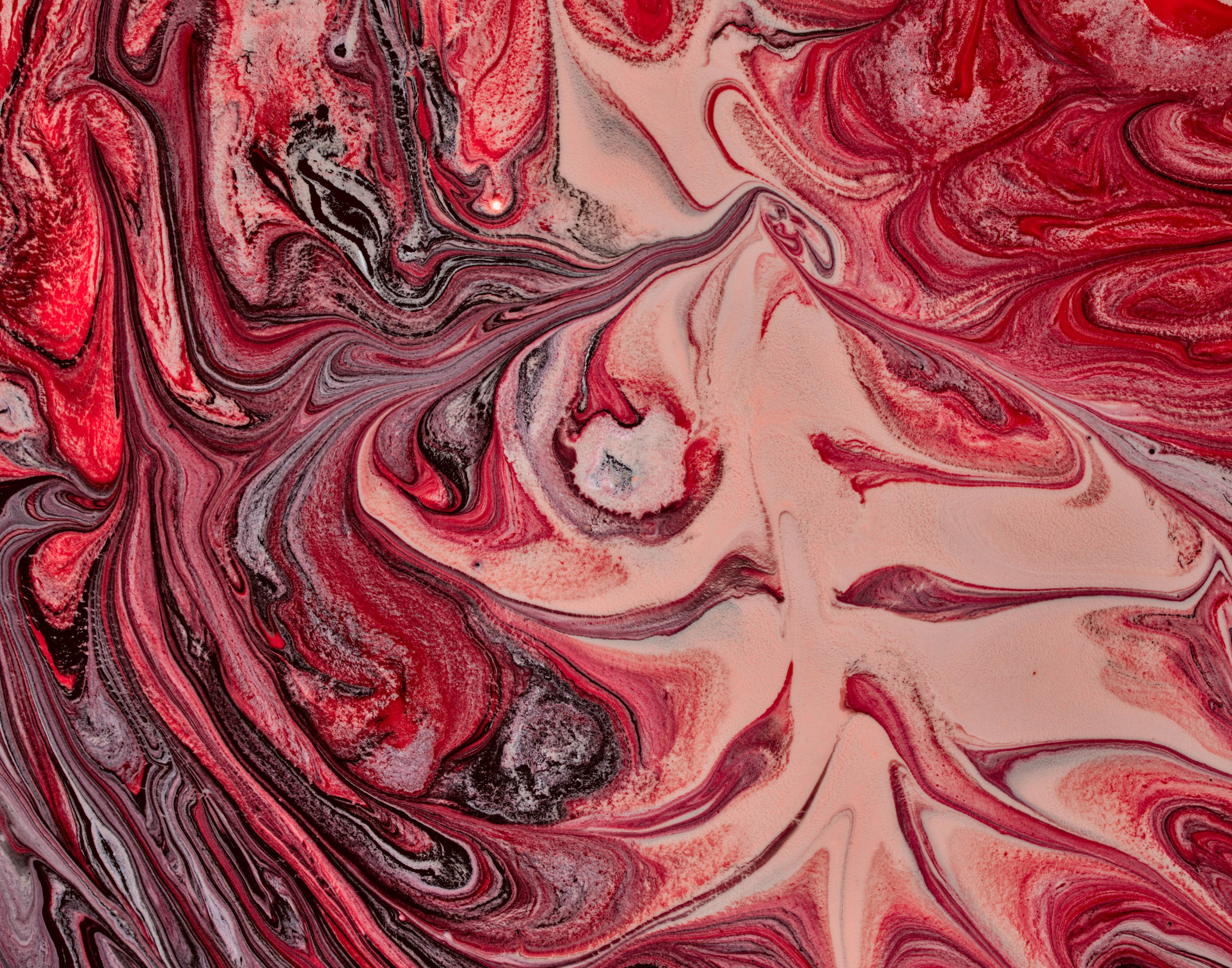 Abstract Red Fluid Painting Background