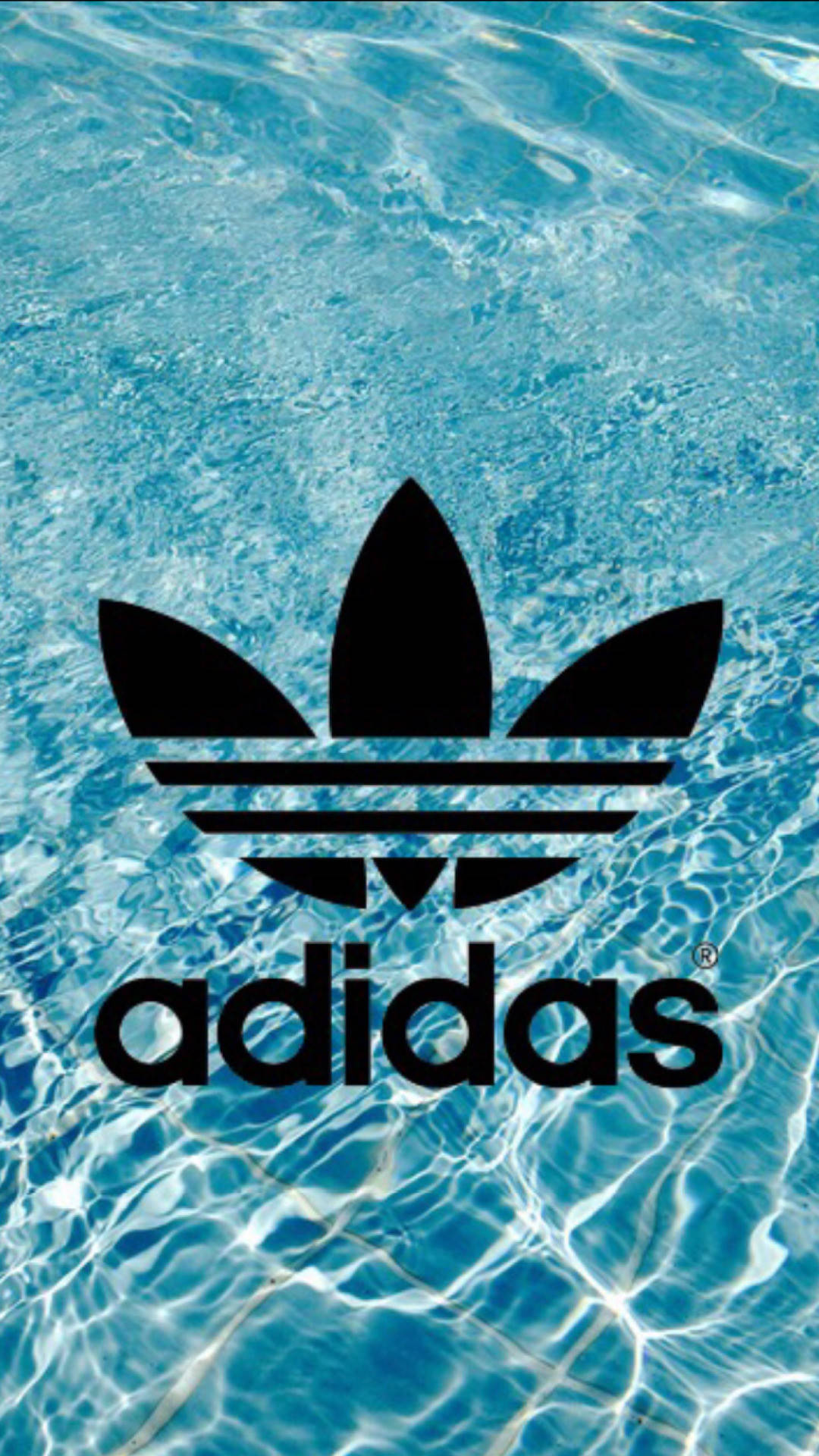 Adidas Brand Logo On Water Background