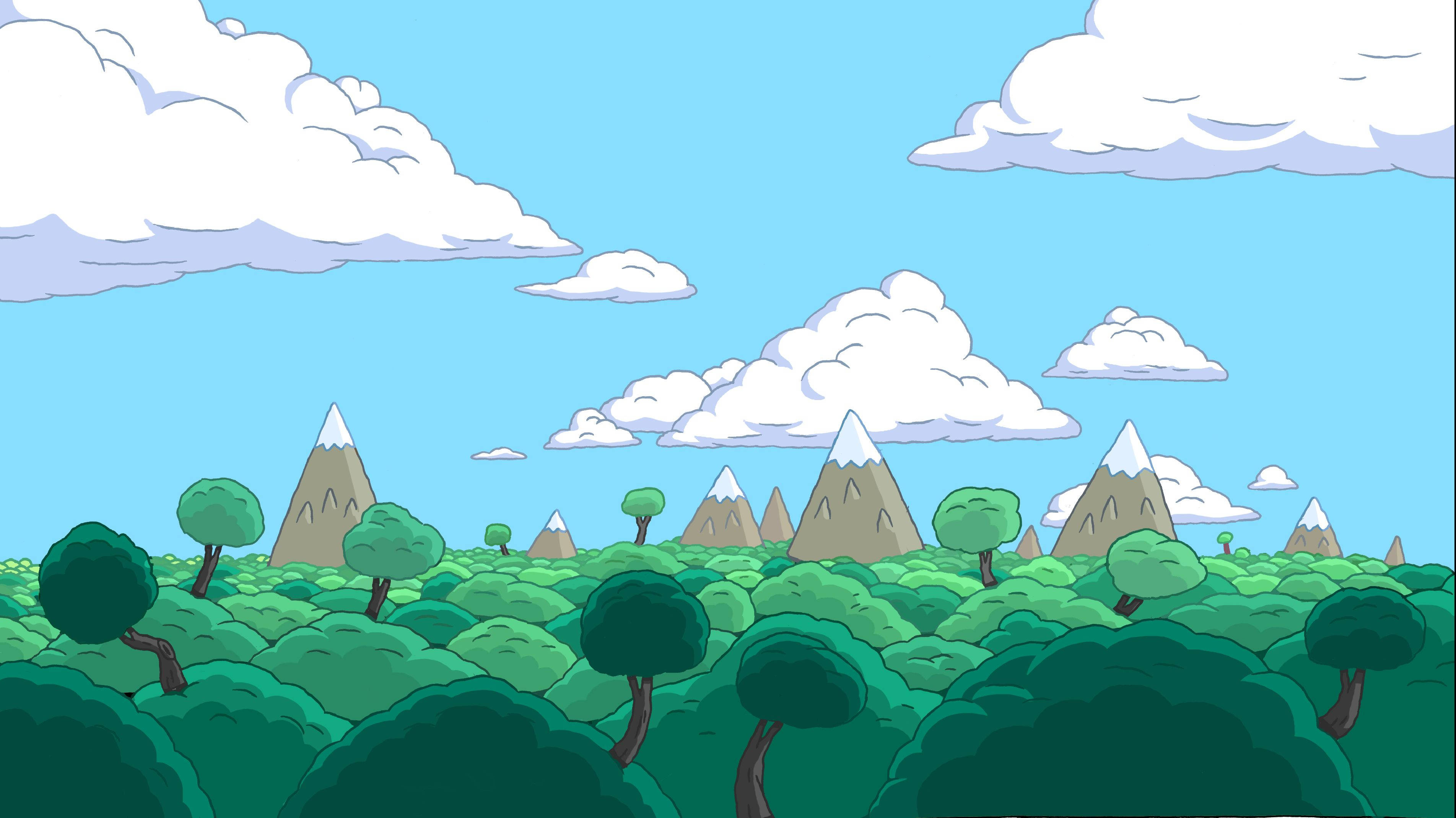 Adventure Time Land Of Ooo Landscape Background
