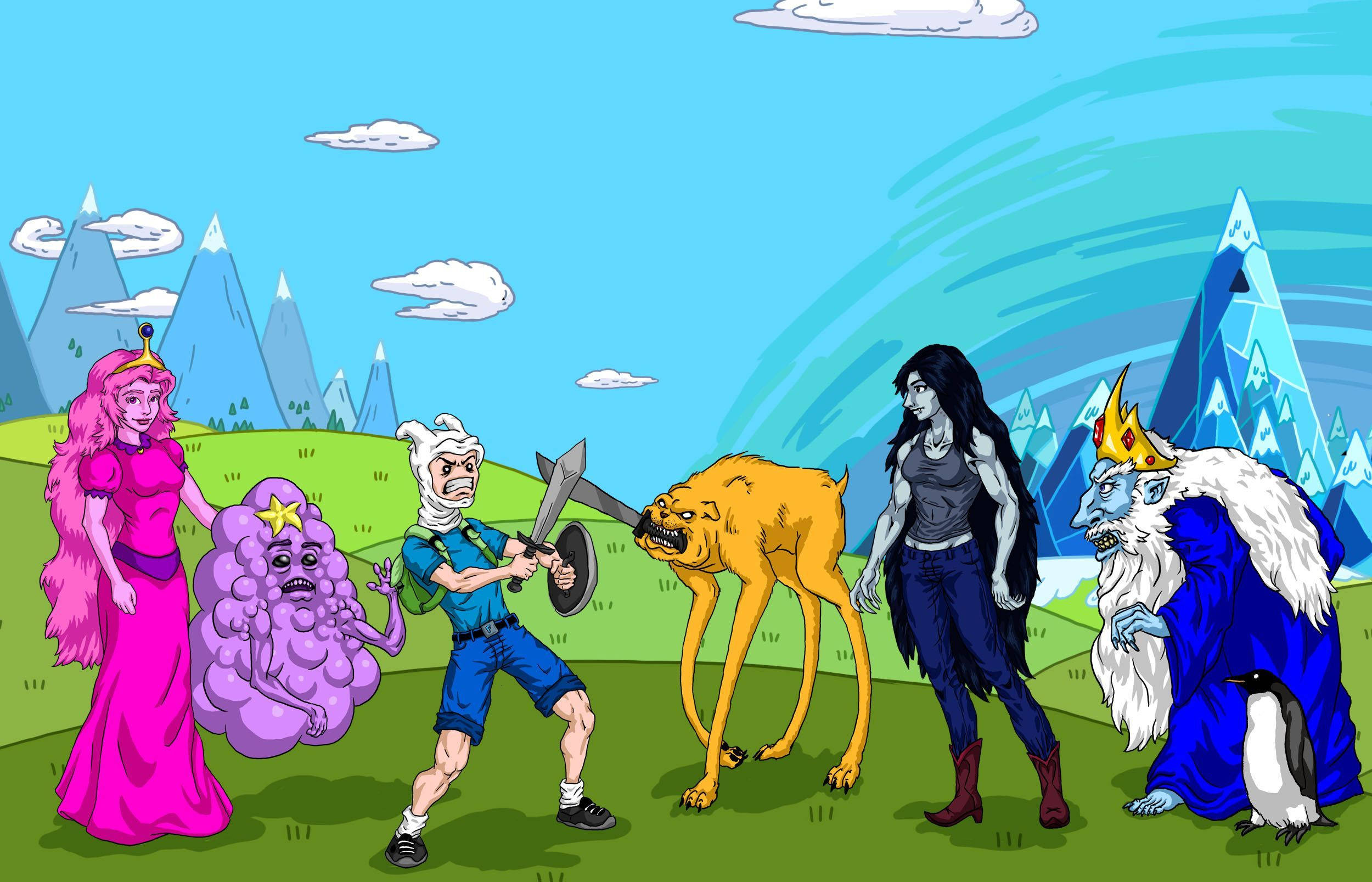 Adventure Time Main Characters Fan Art Background