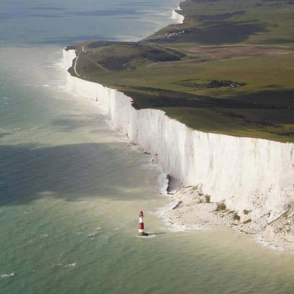 Download Aerial View Of White Cliffs Of Dover Wallpaper | Wallpapers.com