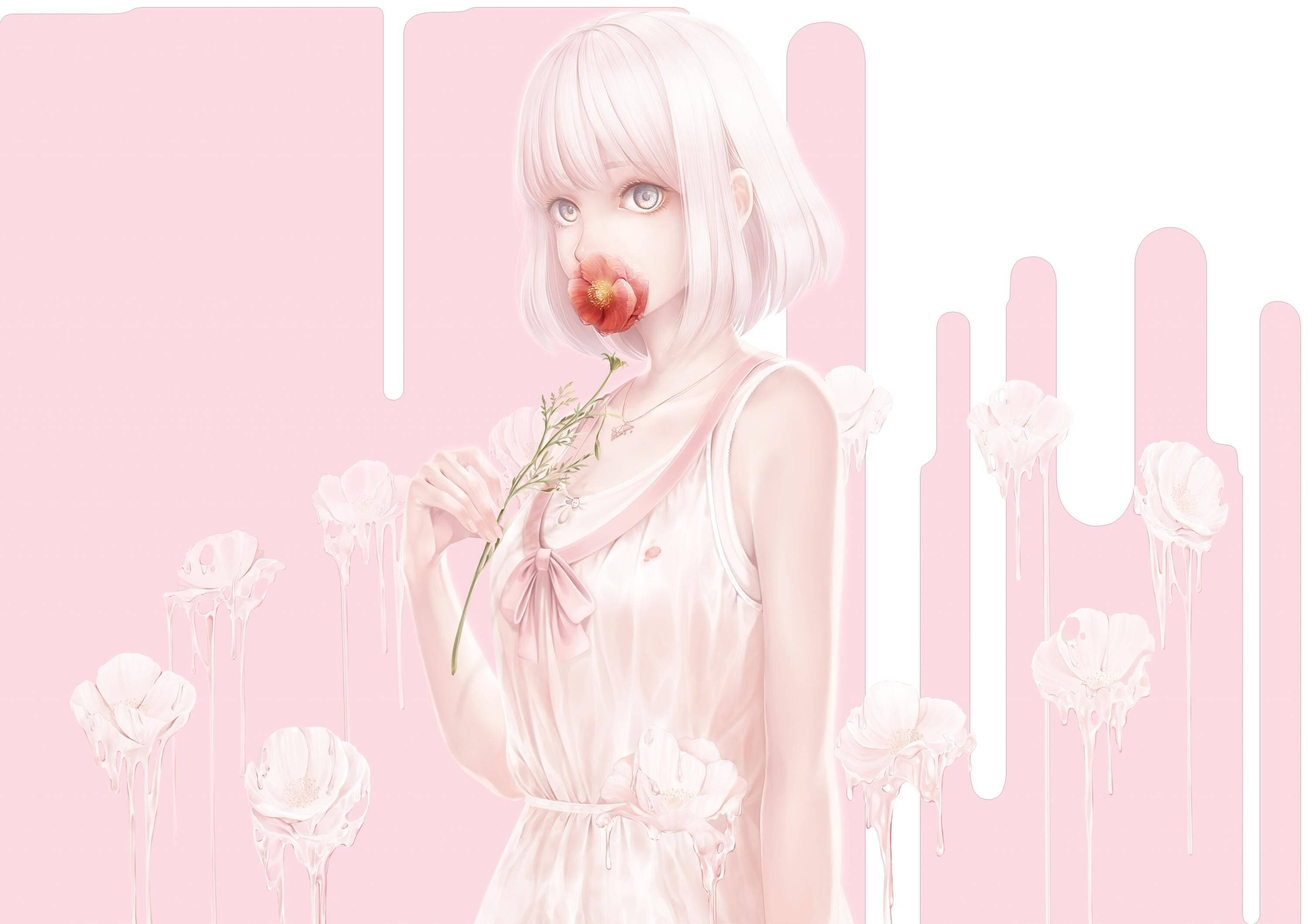 Download Aesthetic Anime Girl In Pastel Wallpaper 