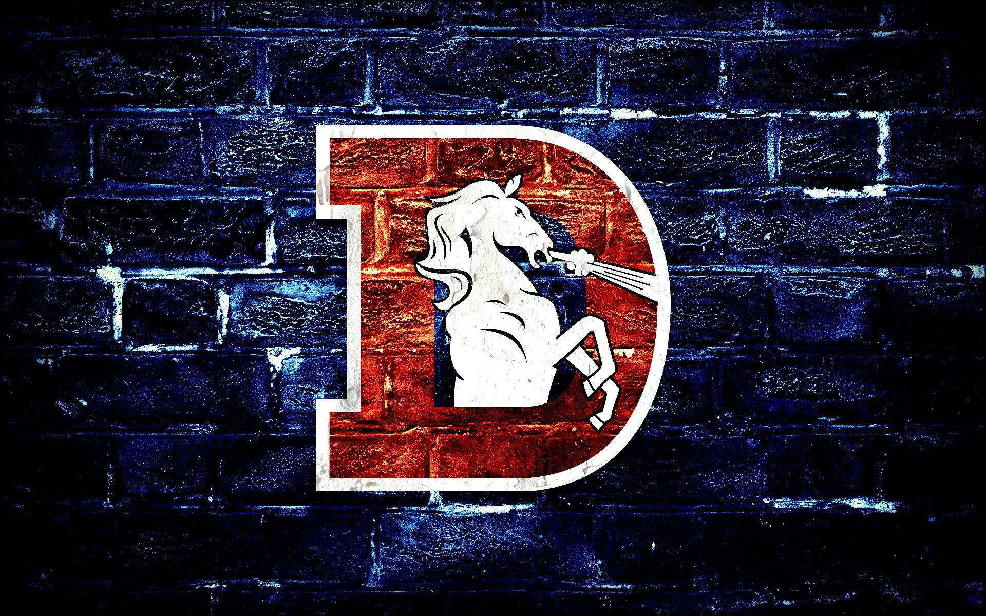 Aesthetic Blue Brick Denver Broncos Background
