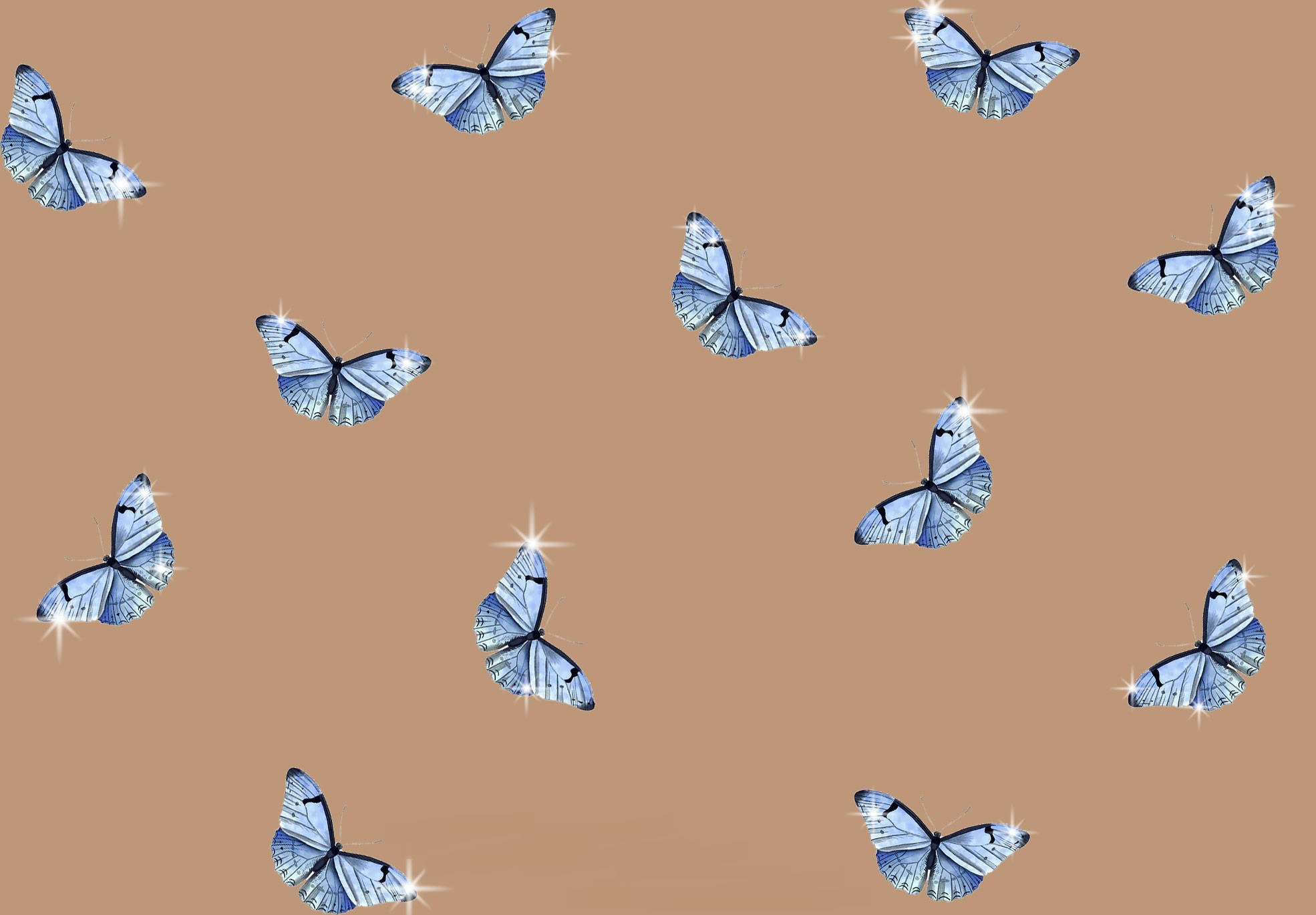 Download Aesthetic Blue Butterflies Laptop Wallpaper 