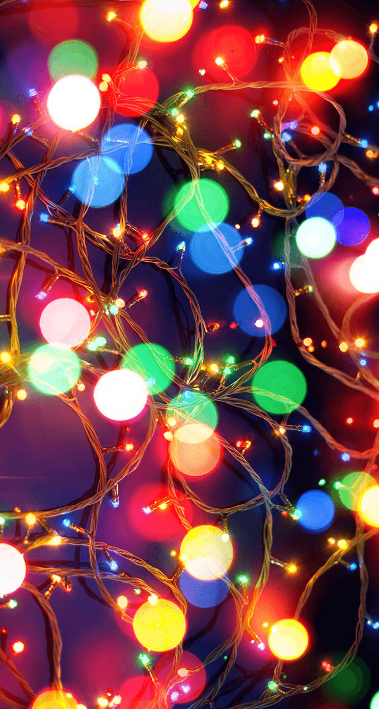 Aesthetic Colorful Christmas Lights Background