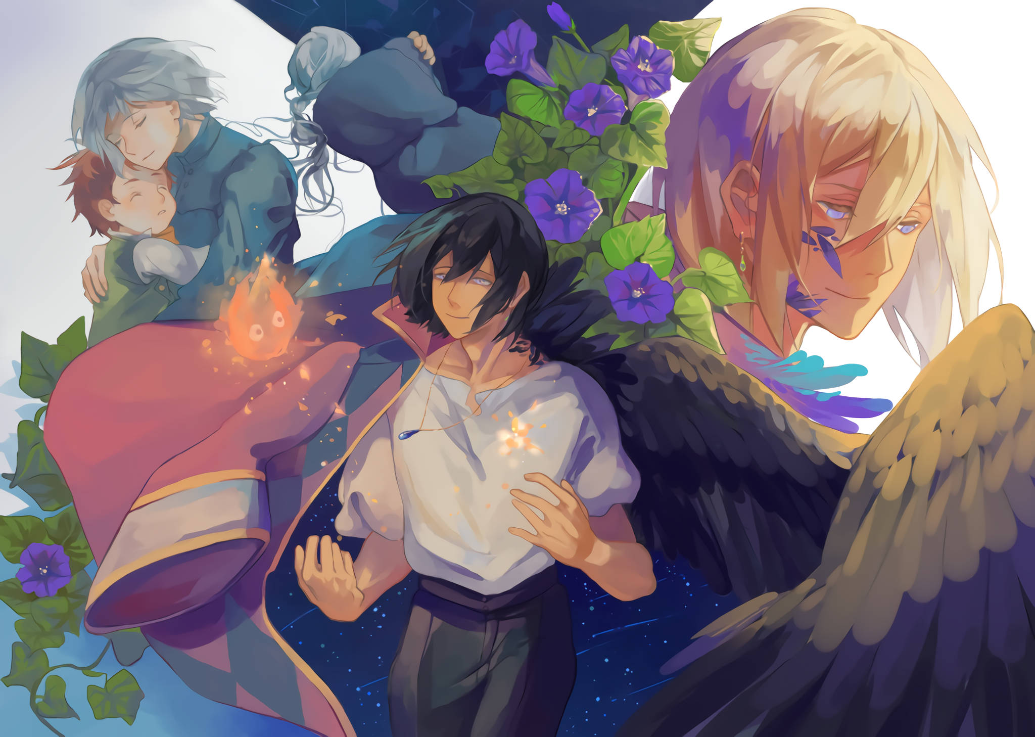 Aesthetic Painted Art Howl's Moving Castle Background