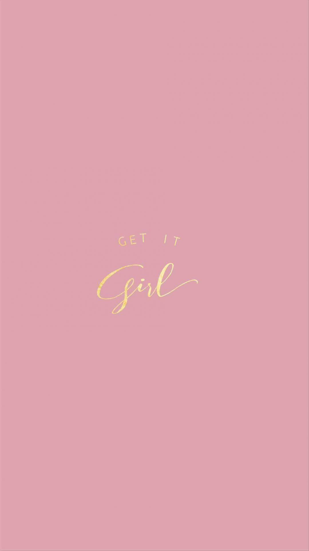 Download Aesthetic Peach Pink Get It Girl Wallpaper | Wallpapers.com