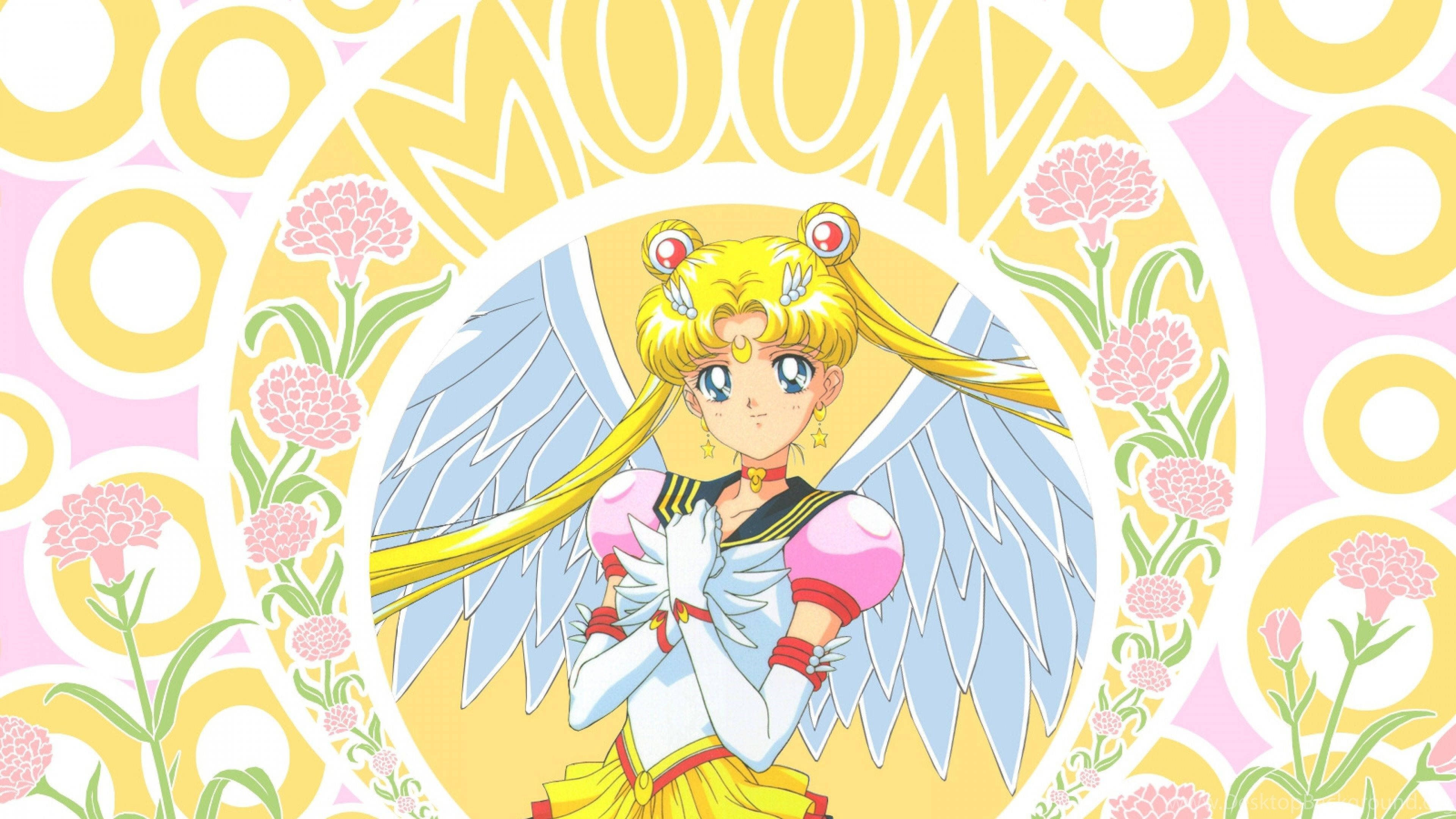 Aesthetic Sailor Moon With Wings Background