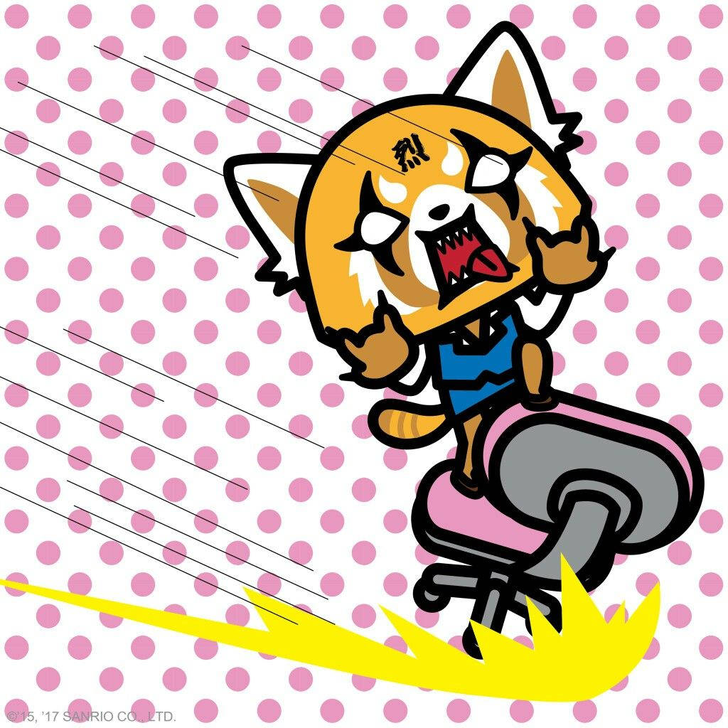 Aggretsuko In Dotted Background Background