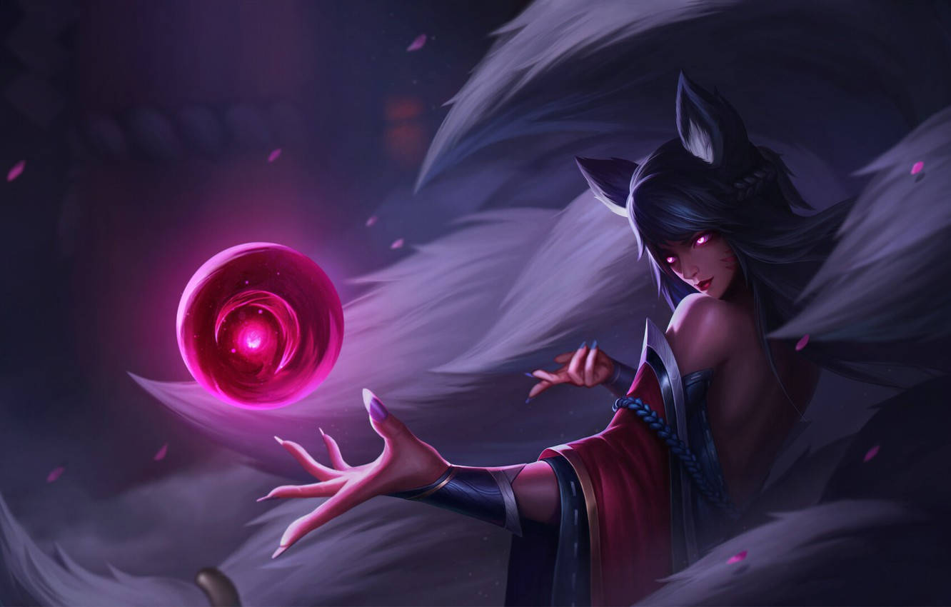 Ahri Black And Red Background