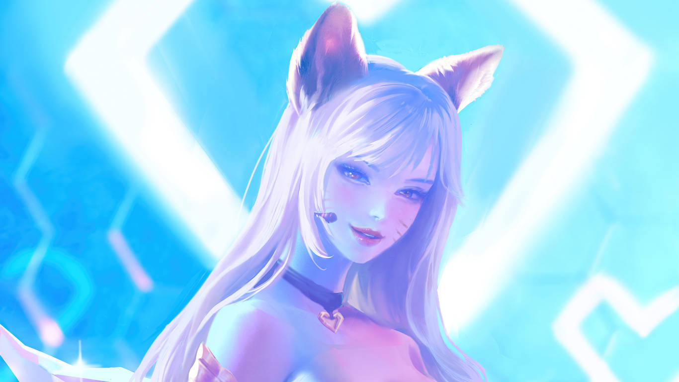 Ahri In Bright Lights Background