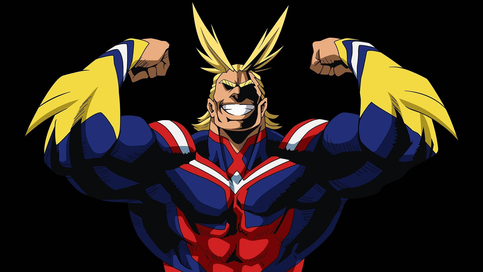 All Might Flexing His Muscles Background