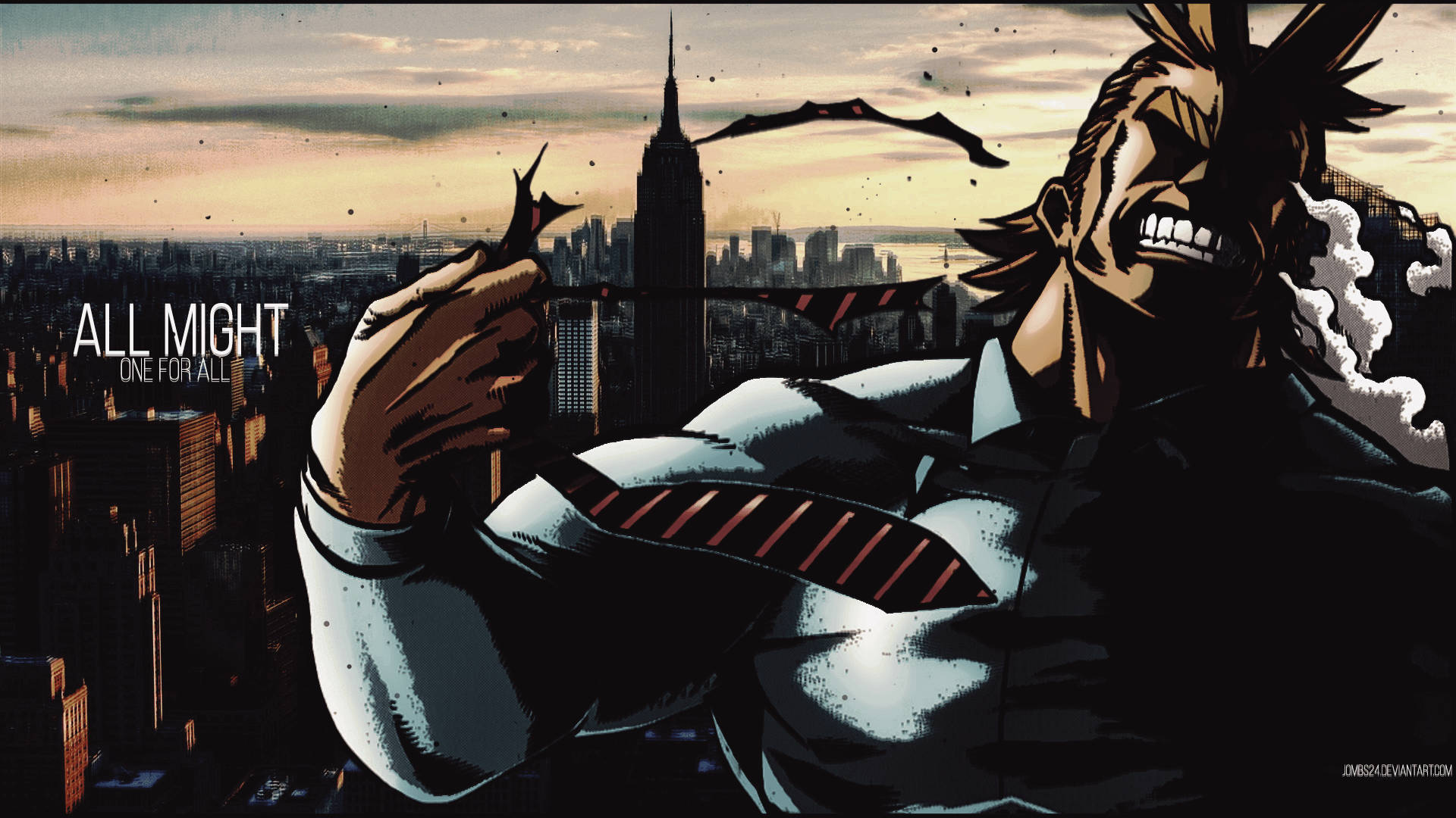 All Might In The City Background
