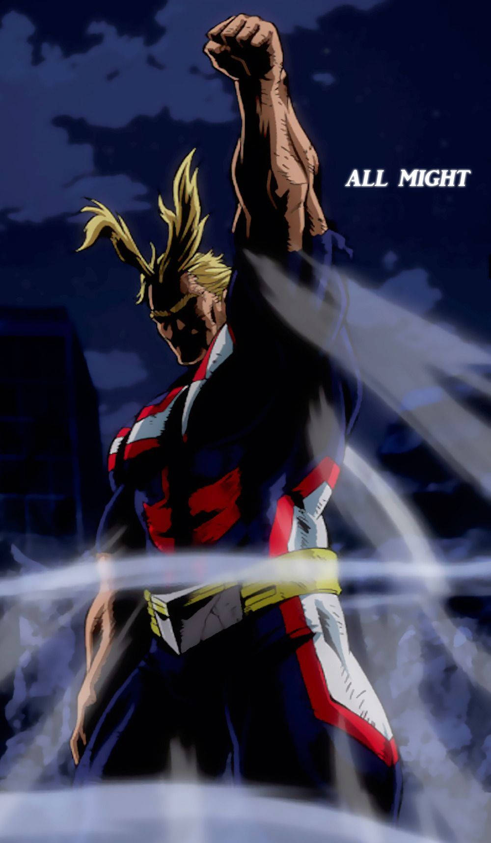 All Might Punching In Air Background