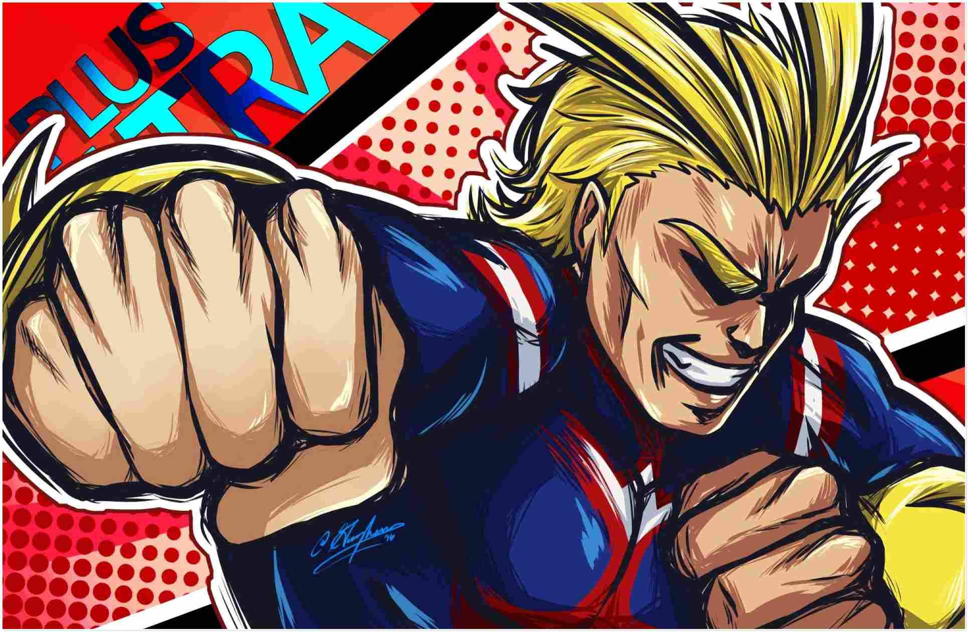 All Might Throwing A Punch Background