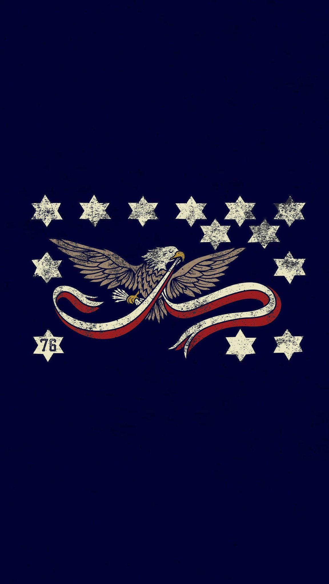 American Flag-inspired Eagle Phone Background