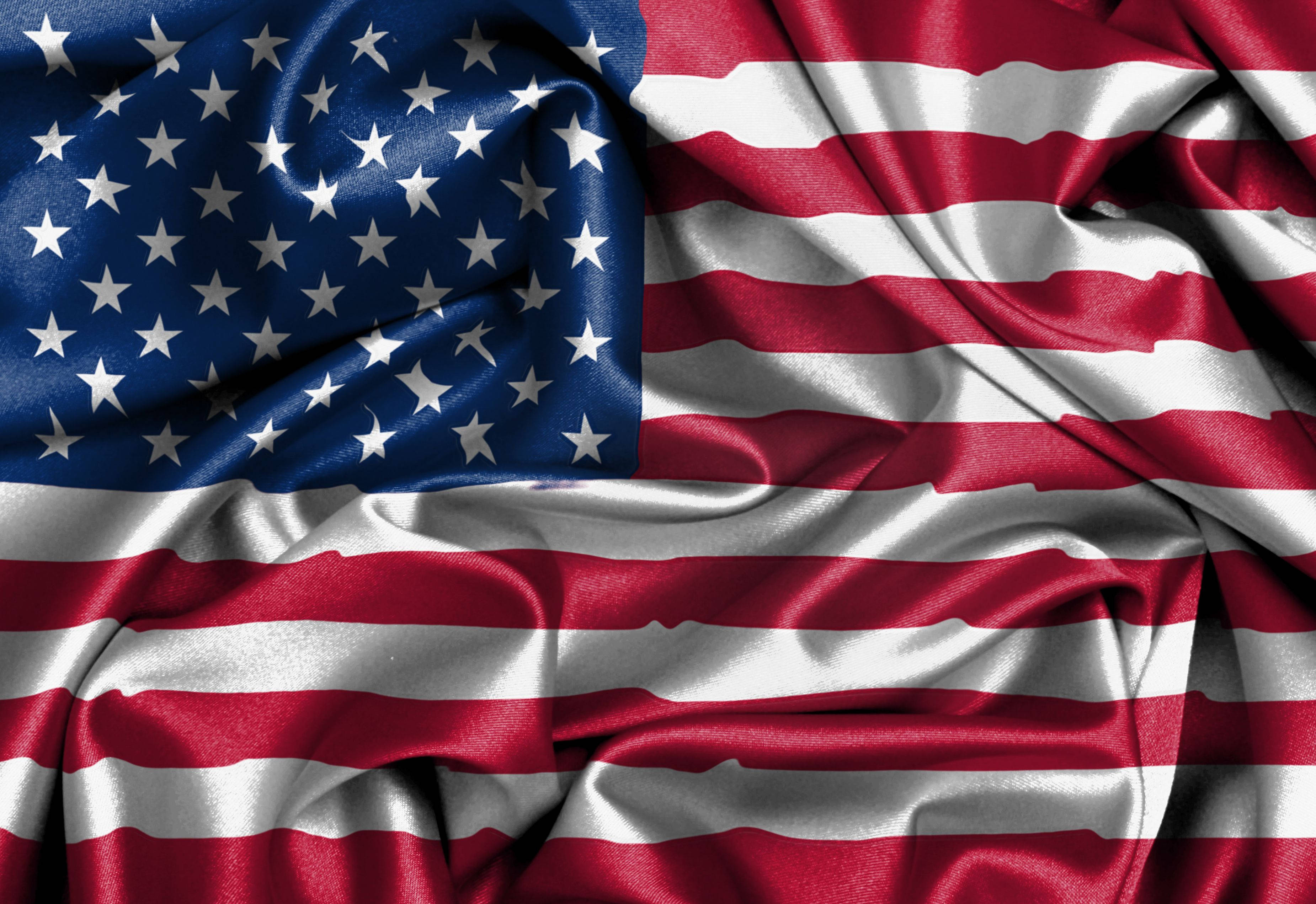 American Flag With Wrinkles Background