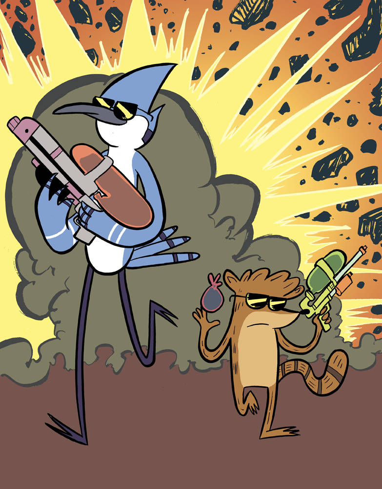 Download American Sitcom Characters Mordecai And Rigby Wallpaper Wallpapers Com