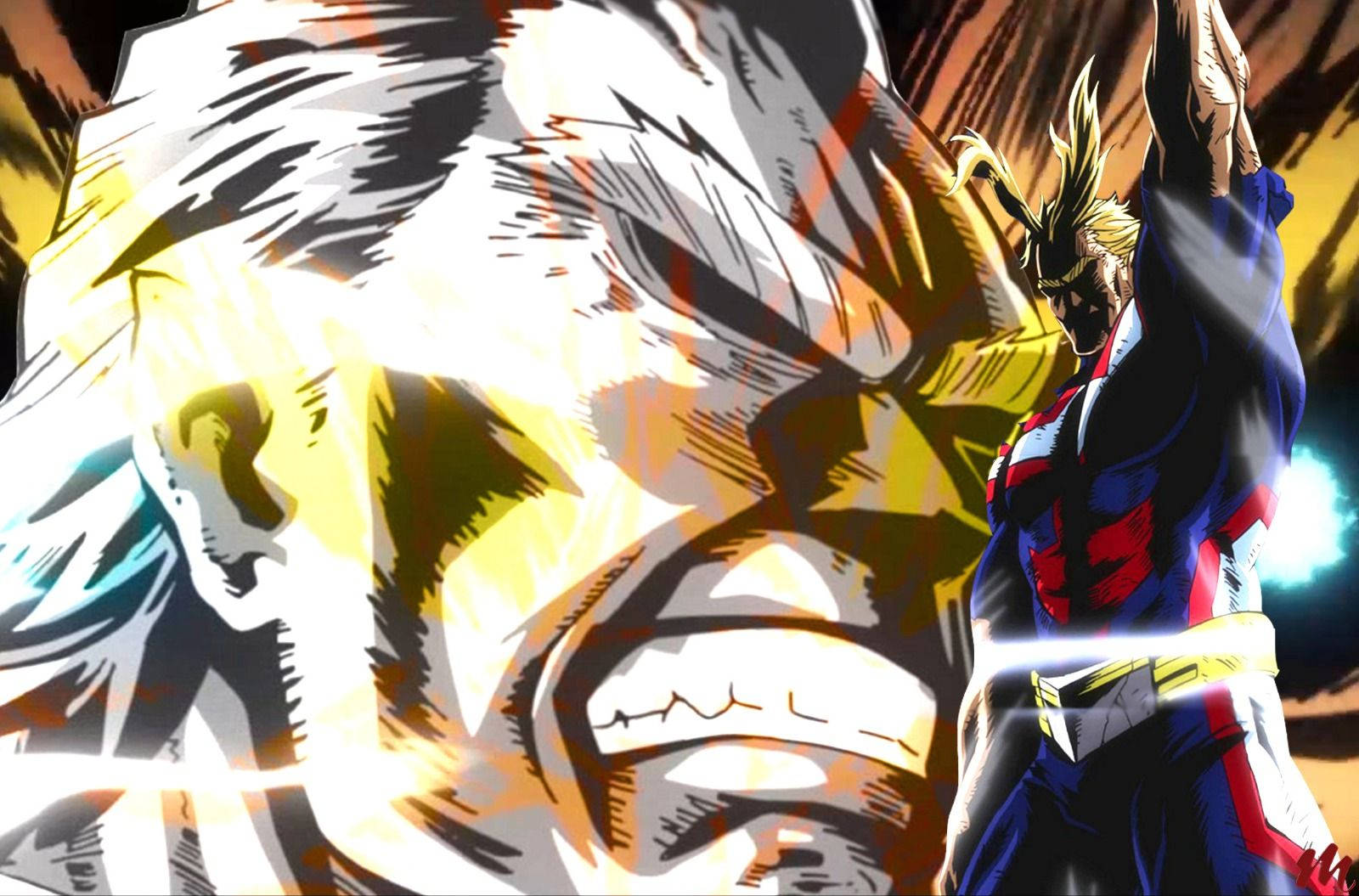 Angry Hero All Might Background