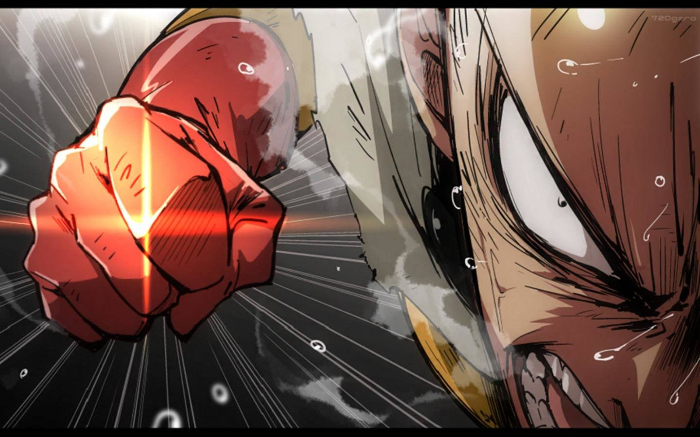 Angry Saitama About To Punch Background