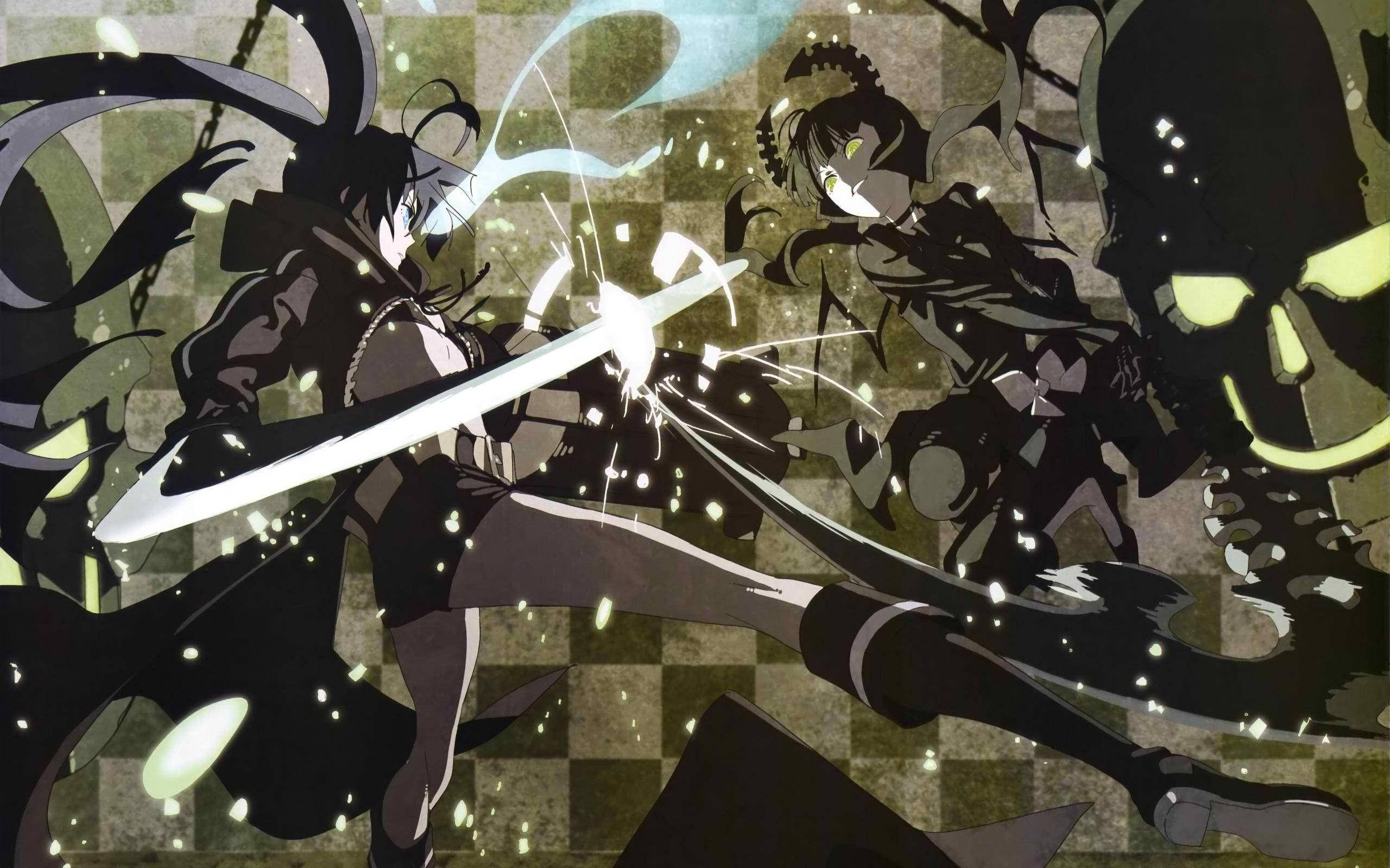 Download Anime Fight Black Rose Shooter Wallpaper 
