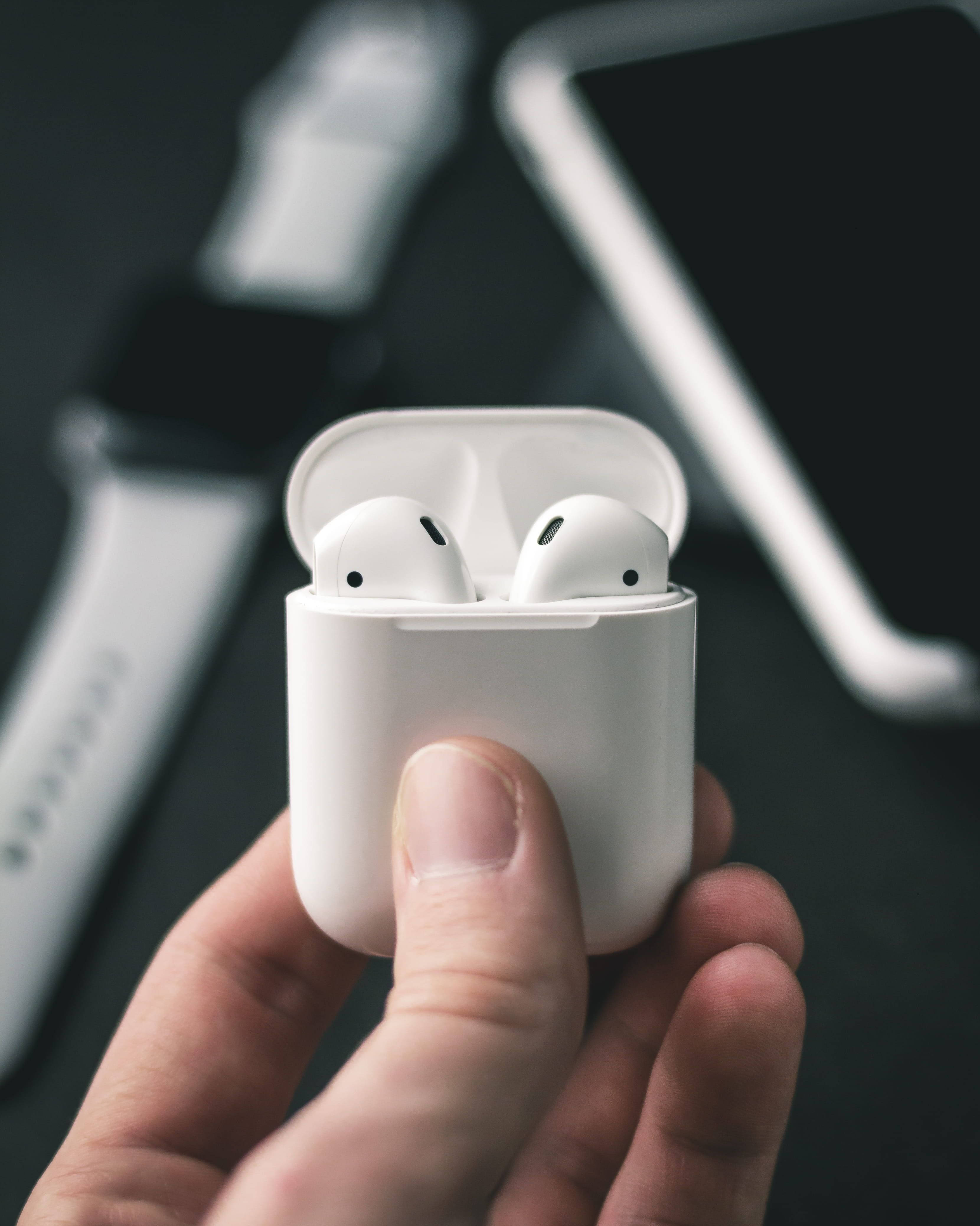 Download Apple Airpods With Gadgets Wallpaper 