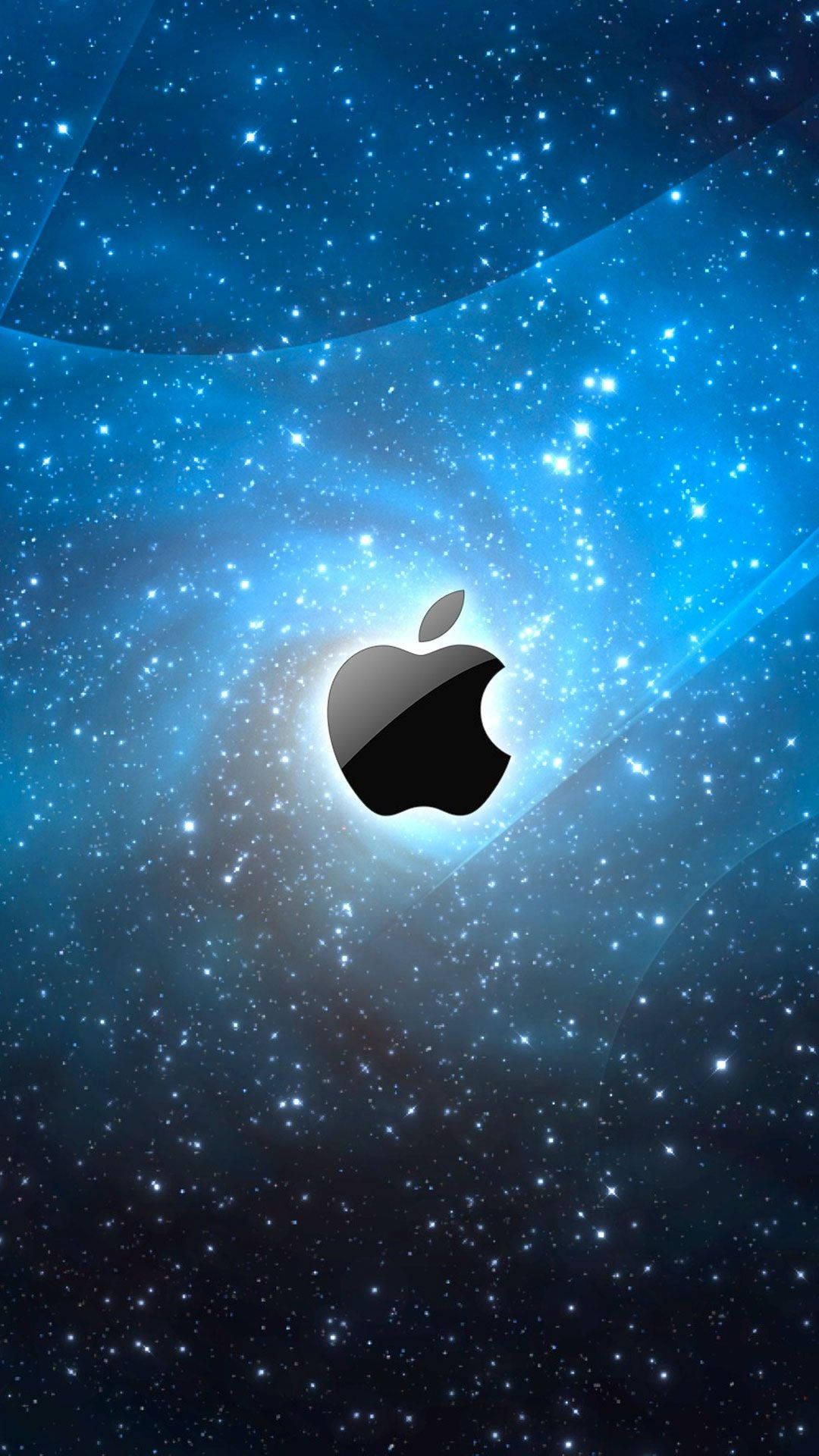 Apple Ios Mac Iphone Logo On Blue Background
