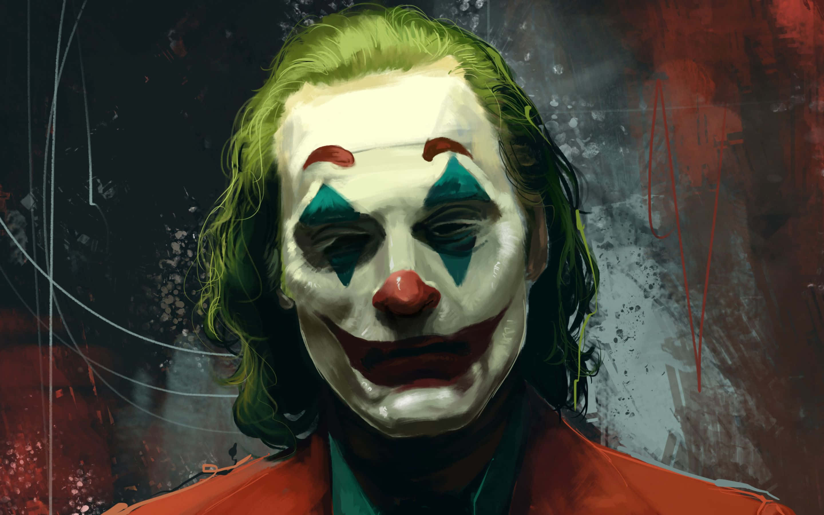 Download Intense Arthur Fleck in Joker Makeup Wallpaper | Wallpapers.com