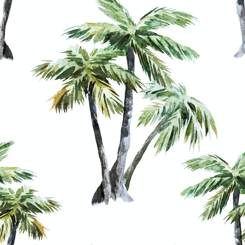 Artistic Water Color Palm Tree Background