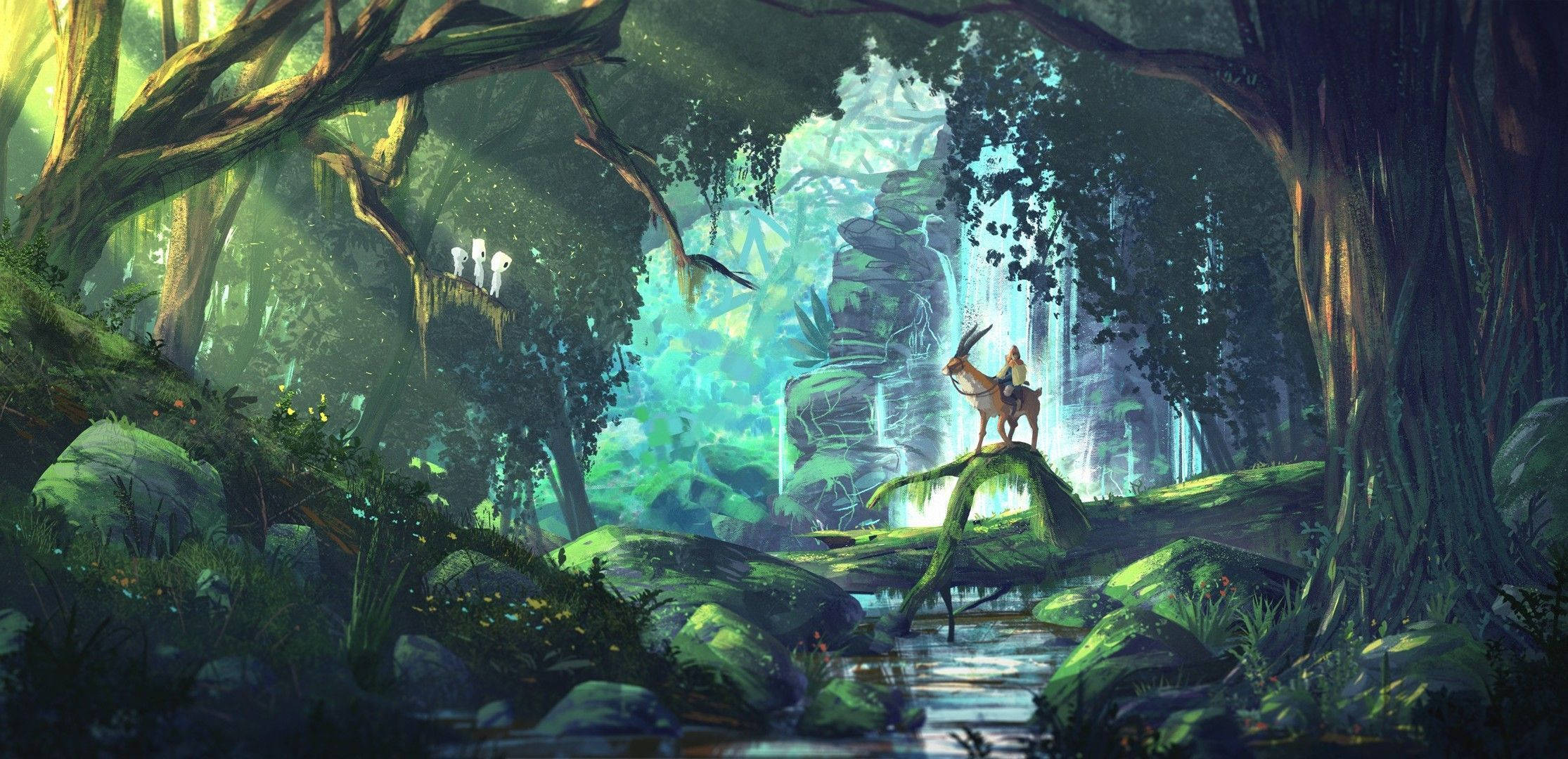 Ashitaka And Yakul Princess Mononoke Background