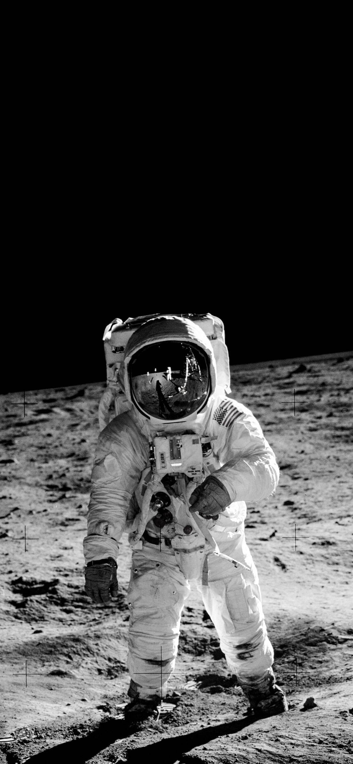 Download Astronaut First Man On Moon Landing Iphone Wallpaper | Wallpapers .com