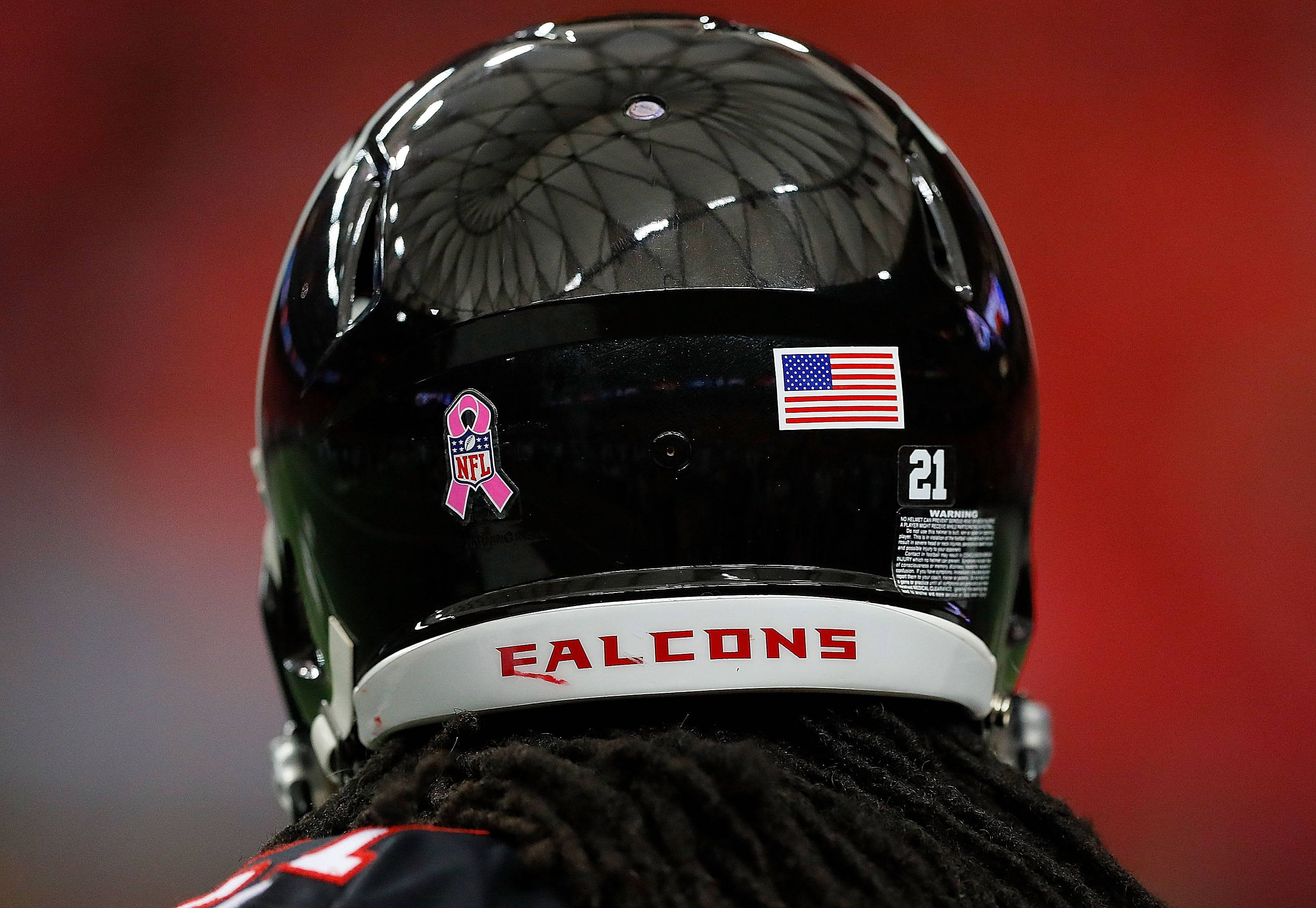 Download Atlanta Falcons Helmet Back View Wallpaper | Wallpapers.com