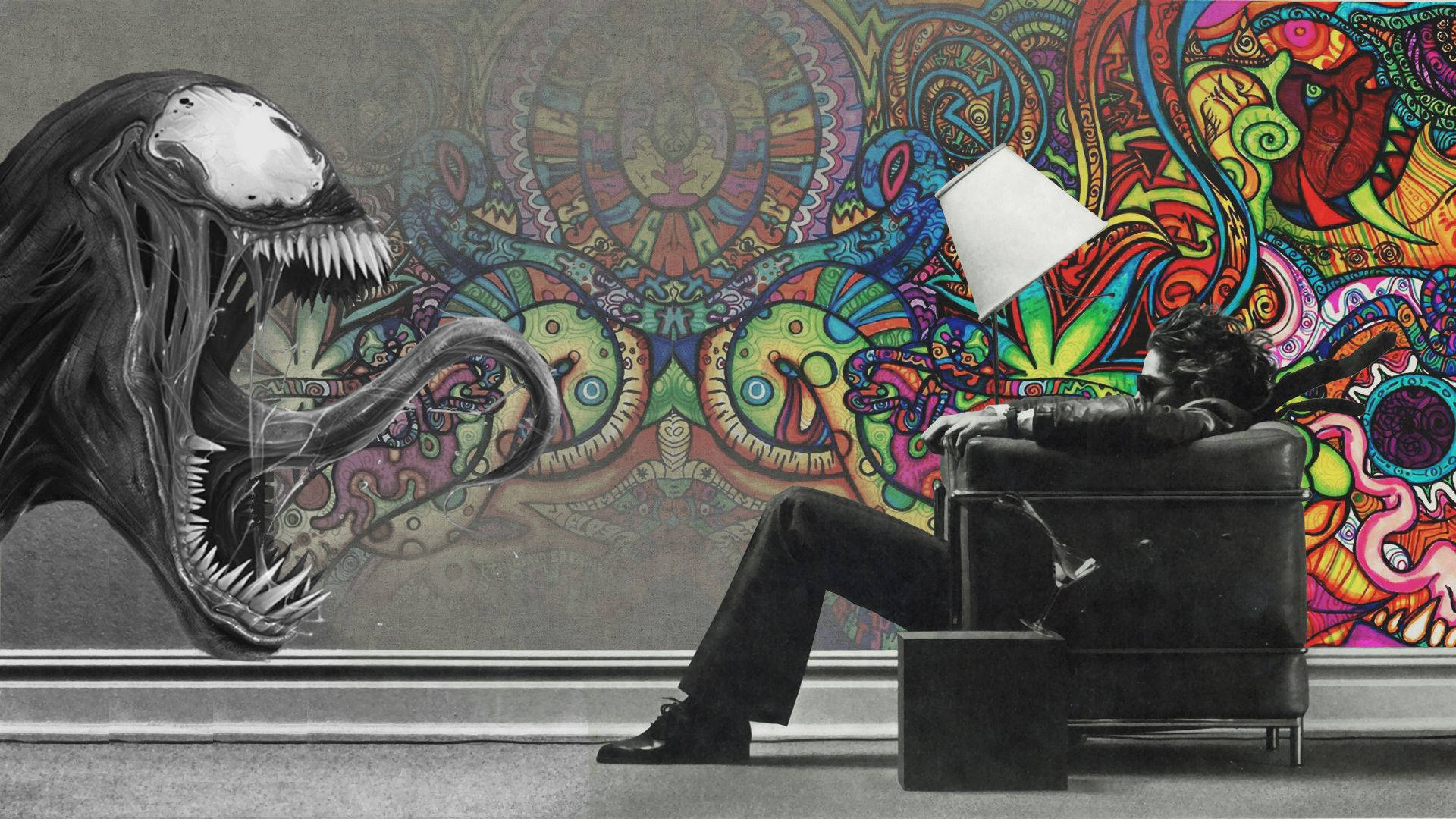 Awesome Venom Psychedelic Art Background