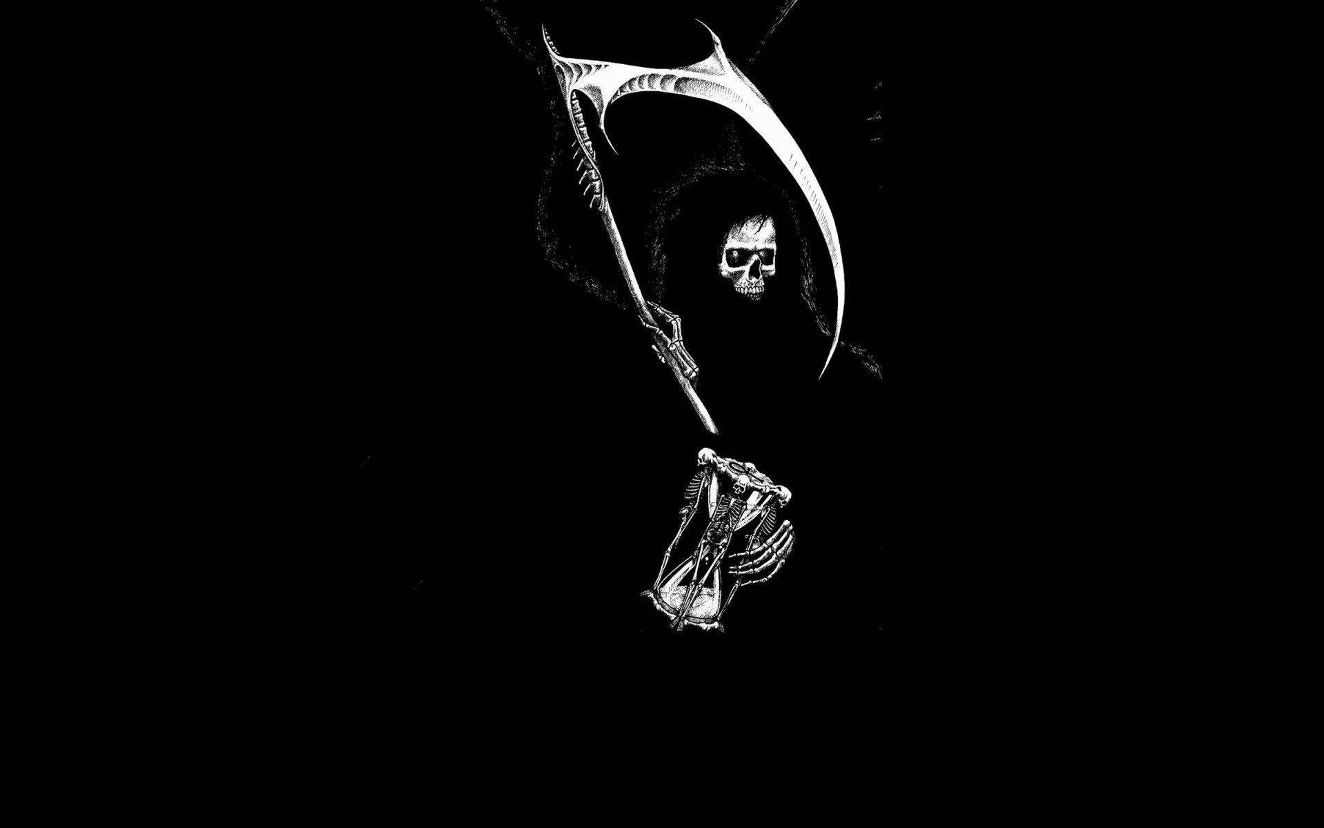 B&w Grim Reaper Art Background