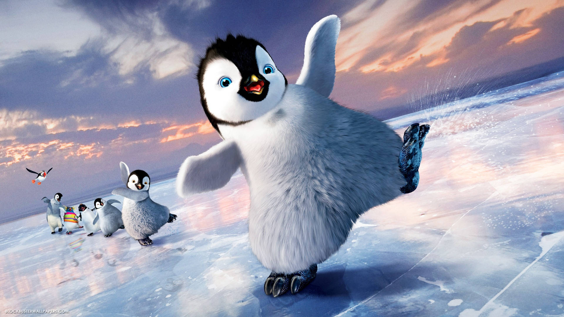 Baby Penguins In Happy Feet Background