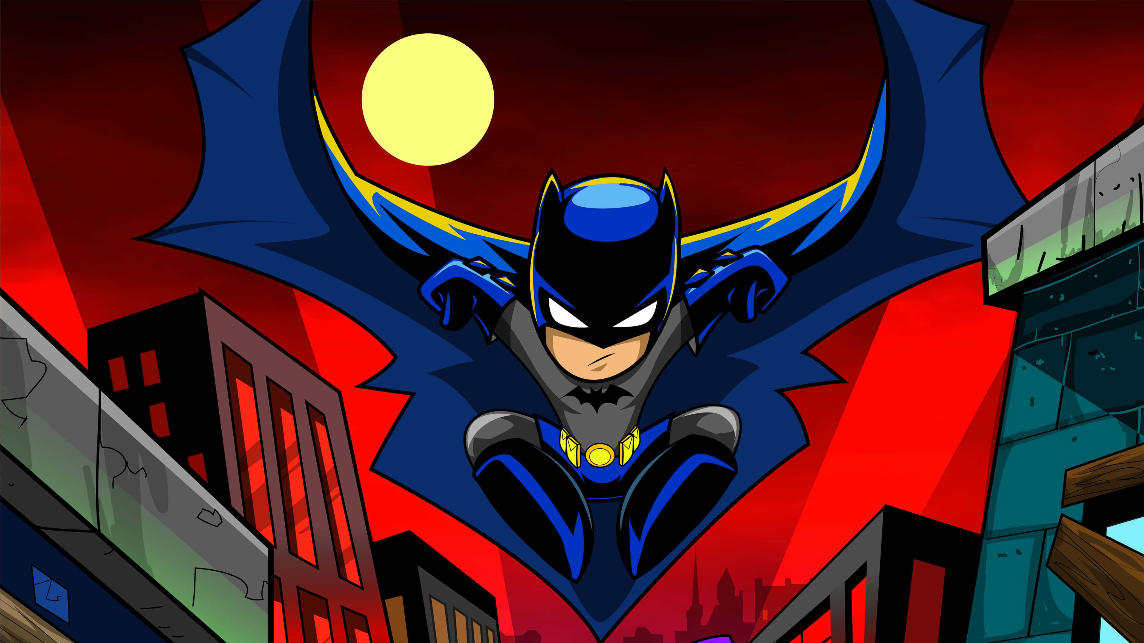 Download Batman Cartoon 3840 X 2160 Wallpaper | Wallpapers.com