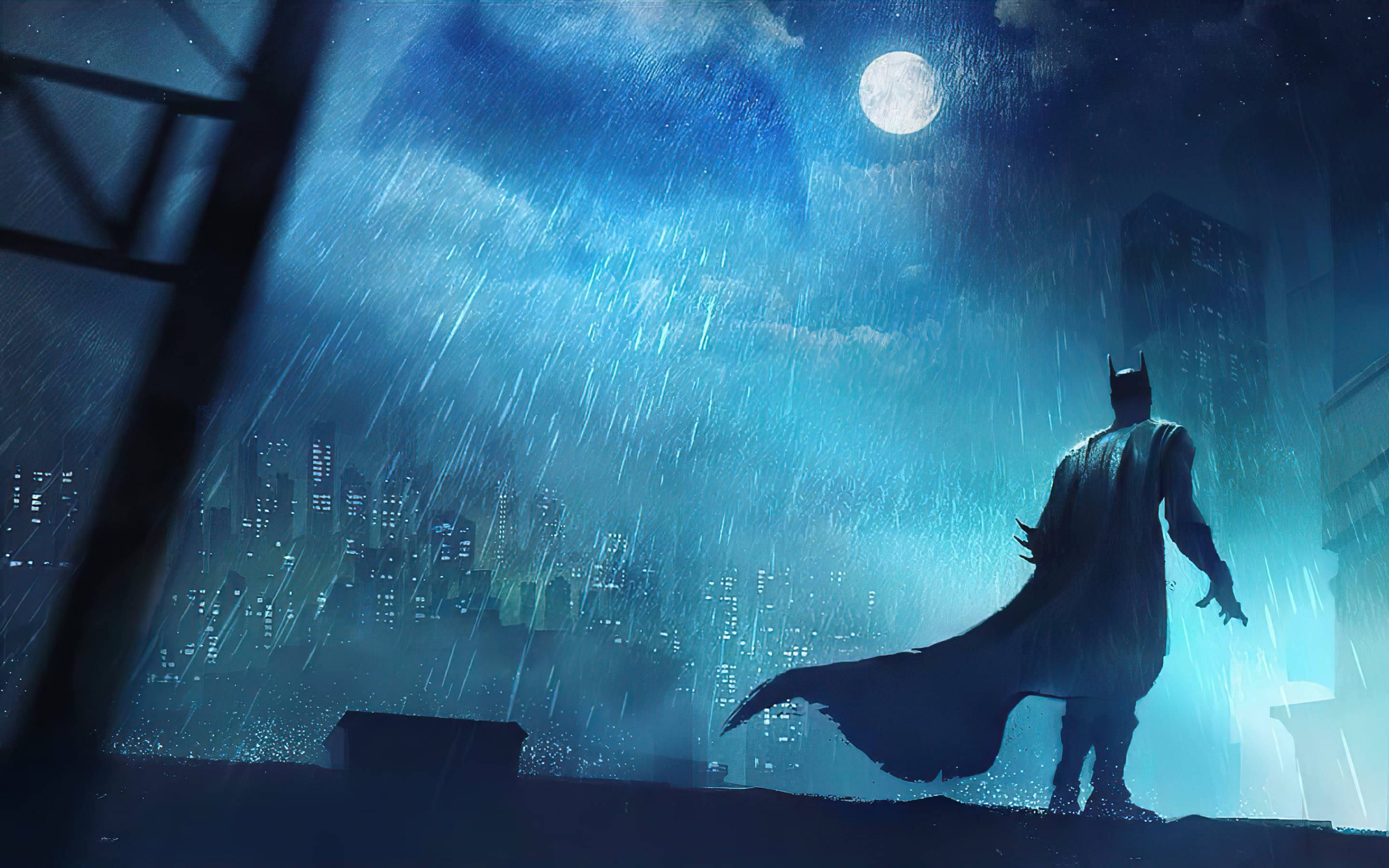 Download Batman In The Rain For Phone Wallpaper 