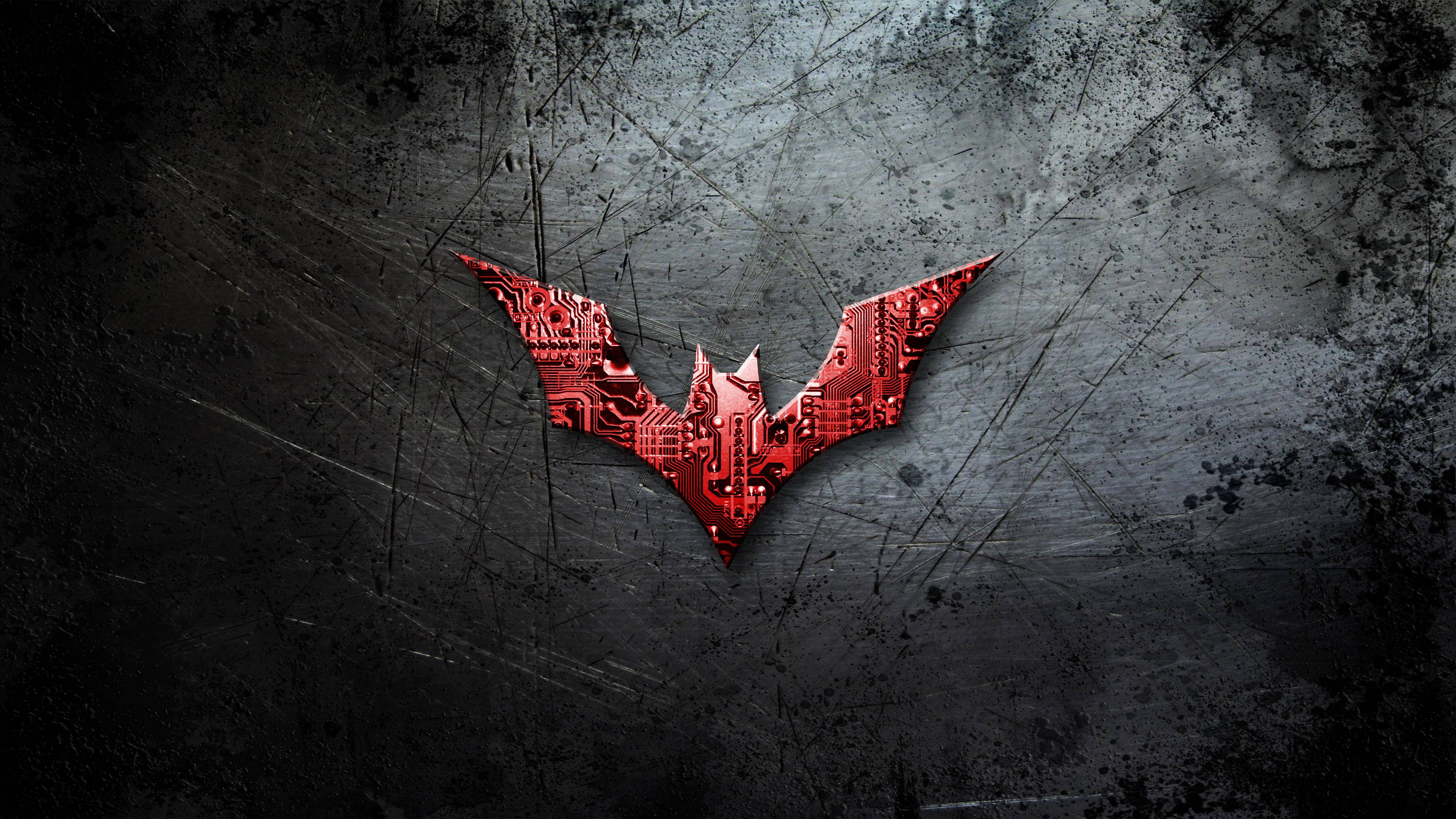 Download Batman Red Logo 4k Wallpaper | Wallpapers.com