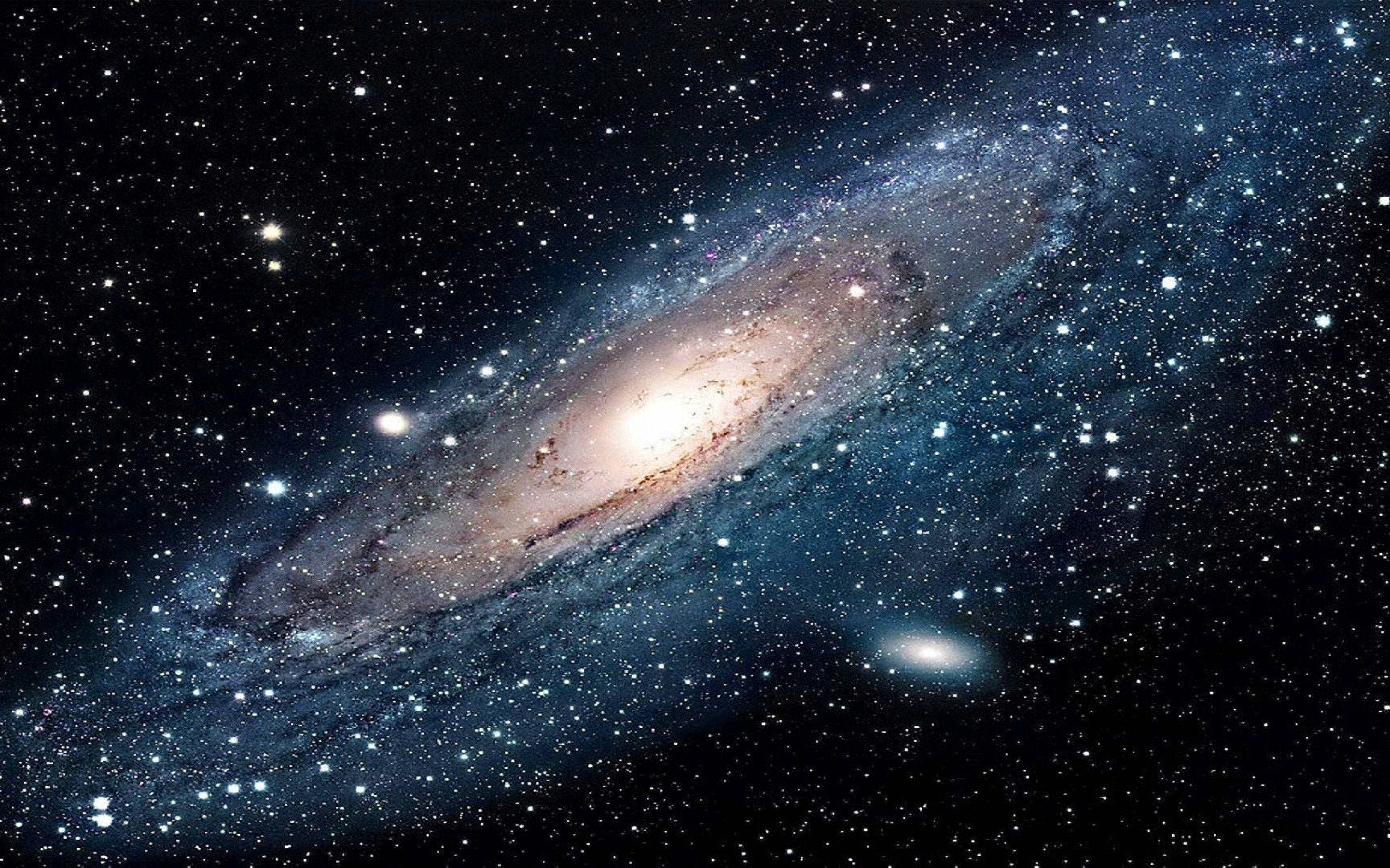 Beautiful Light Andromeda Galaxy In Space Background