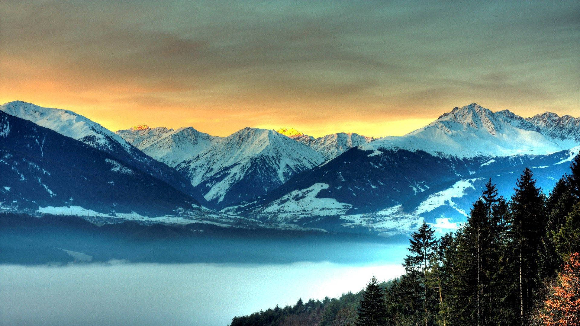 Beautiful Mountains And Sky Background