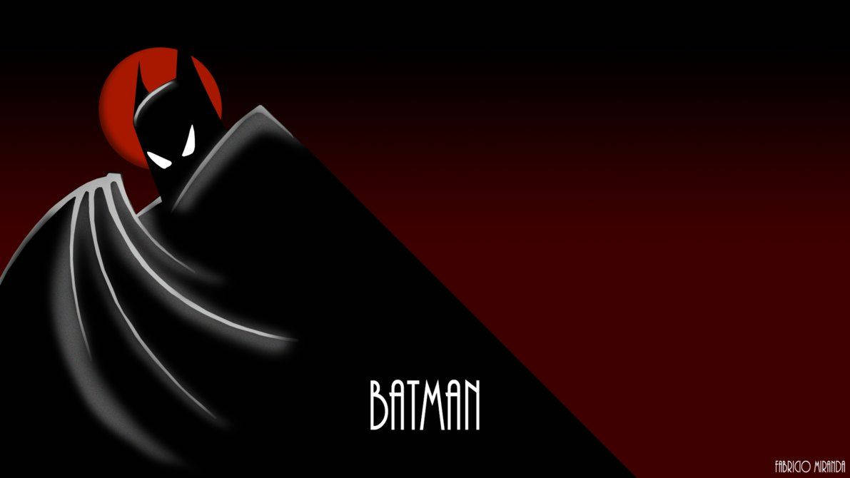 Black And Red 90s Batman Cartoon Background