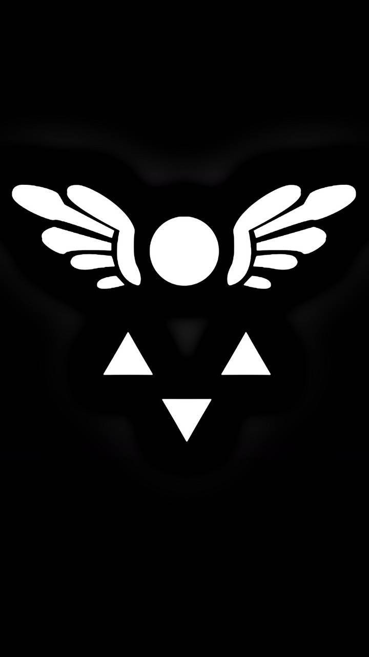 Black And White Deltarune Symbol Background