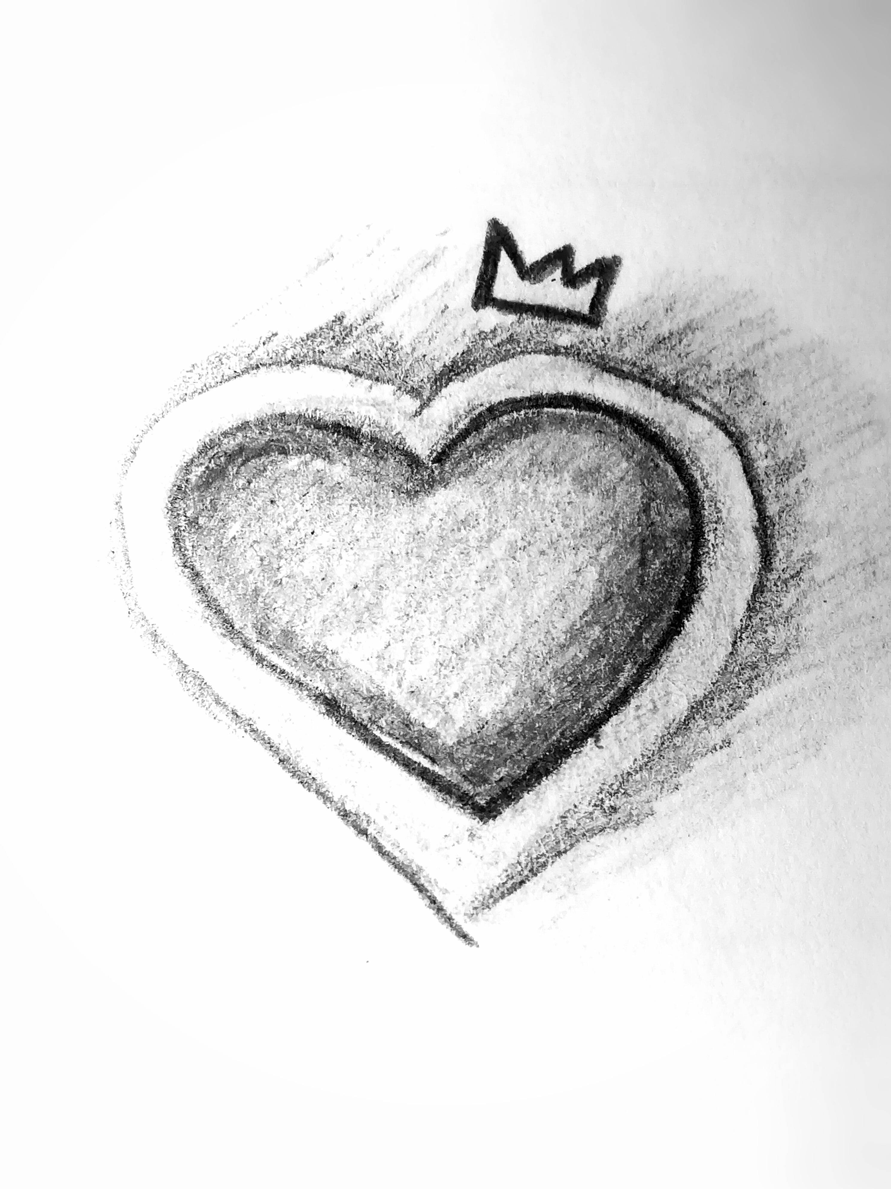 Download Black And White Heart Sketch Wallpaper 
