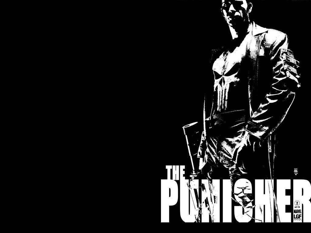 Black And White Marvel Punisher Background