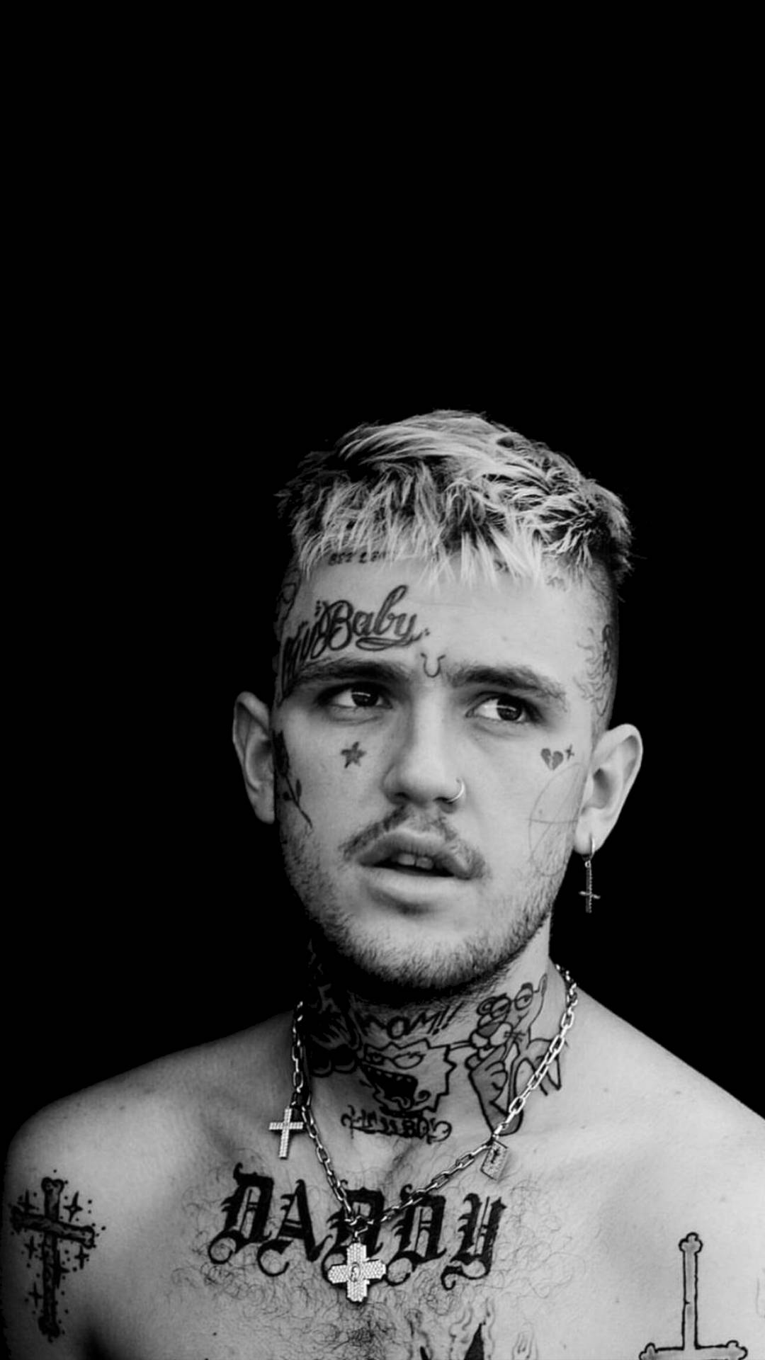 Black And White Portrait Lil Peep Background