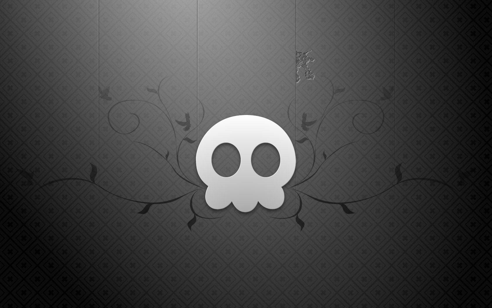 Black And White Skull Fanart Background
